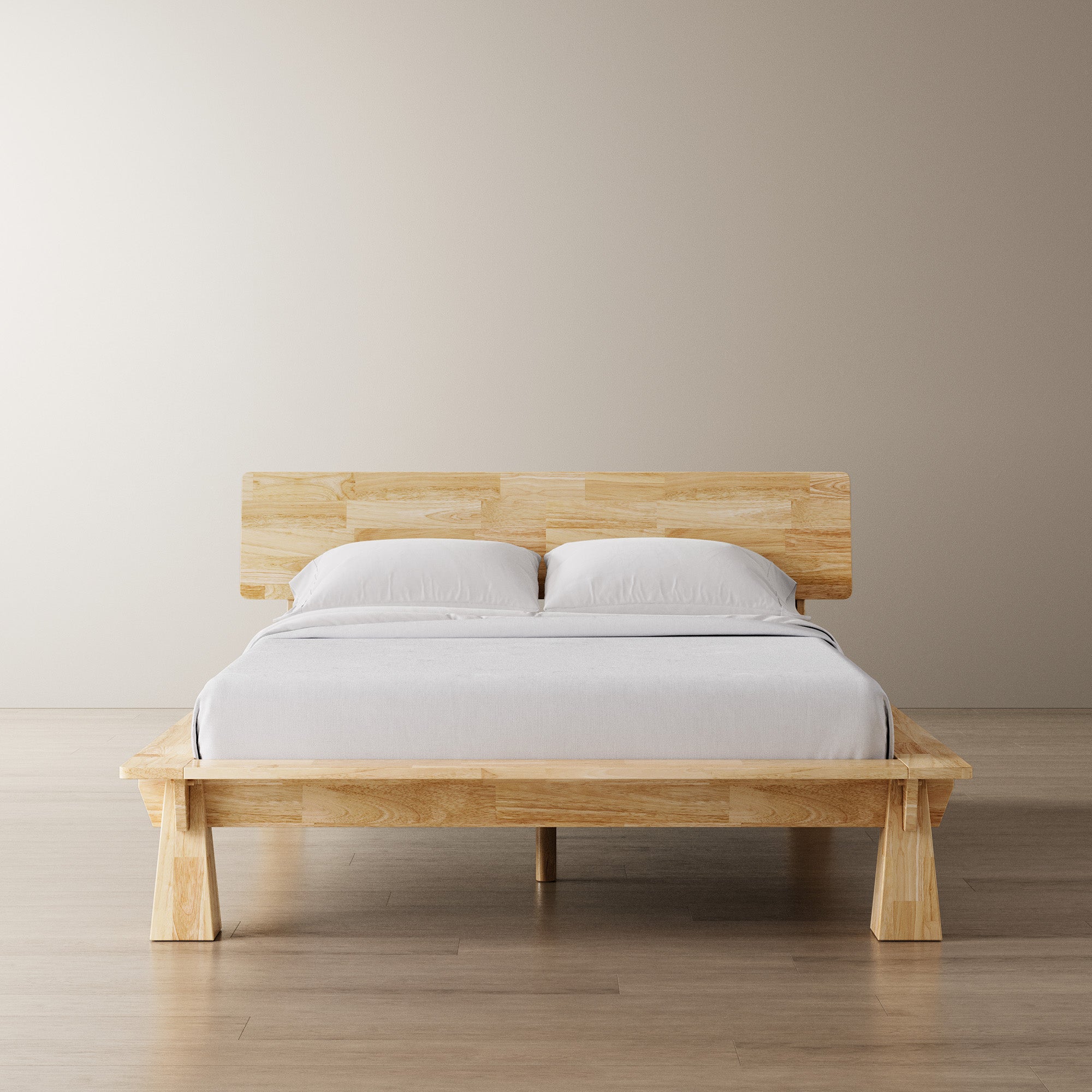 Connect Platform Bed + Wooden Headboard