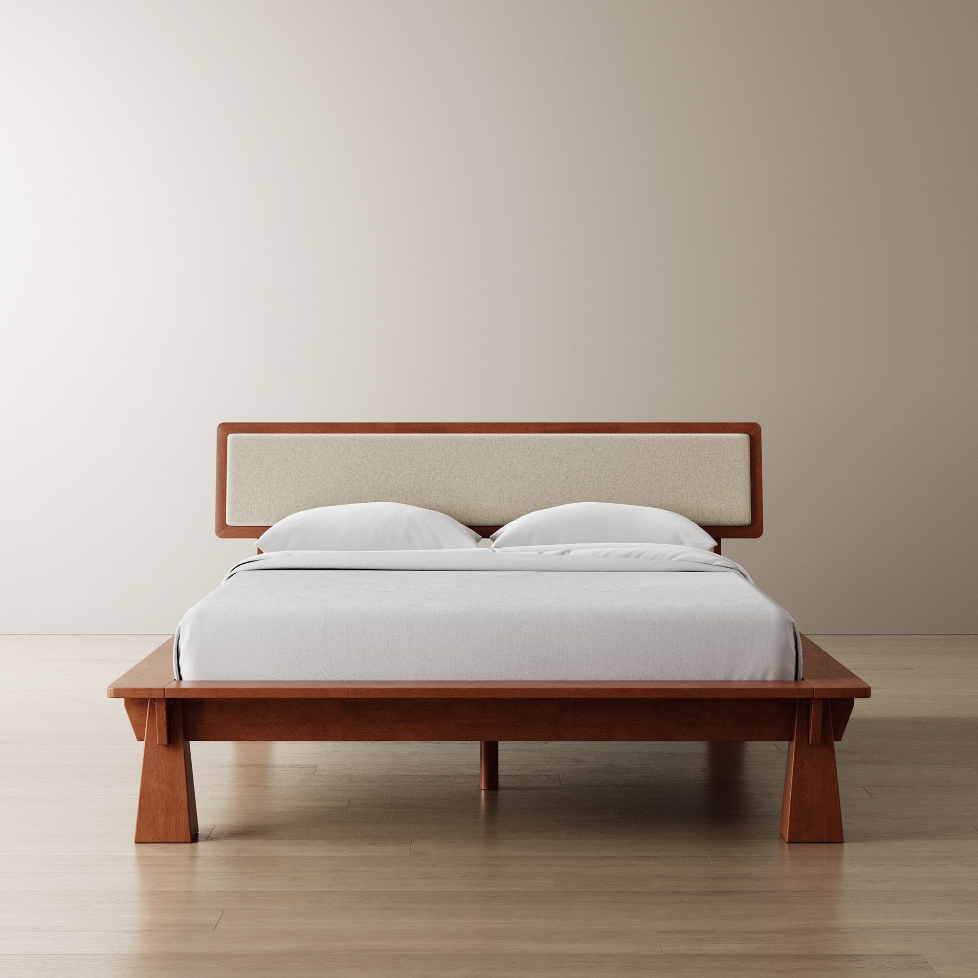 Platform Bed + Cushioned Headboard
