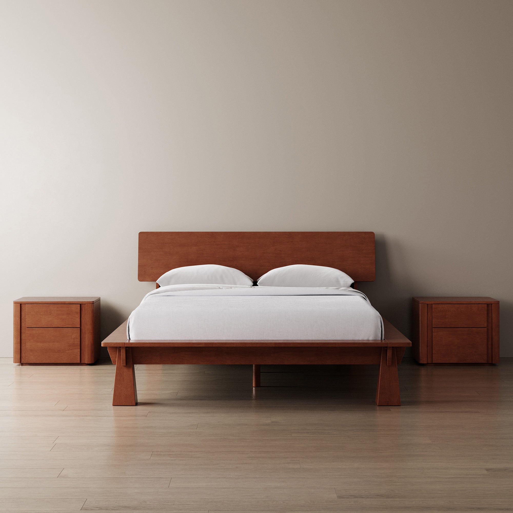 Platform Bed + Headboard + Bedsides