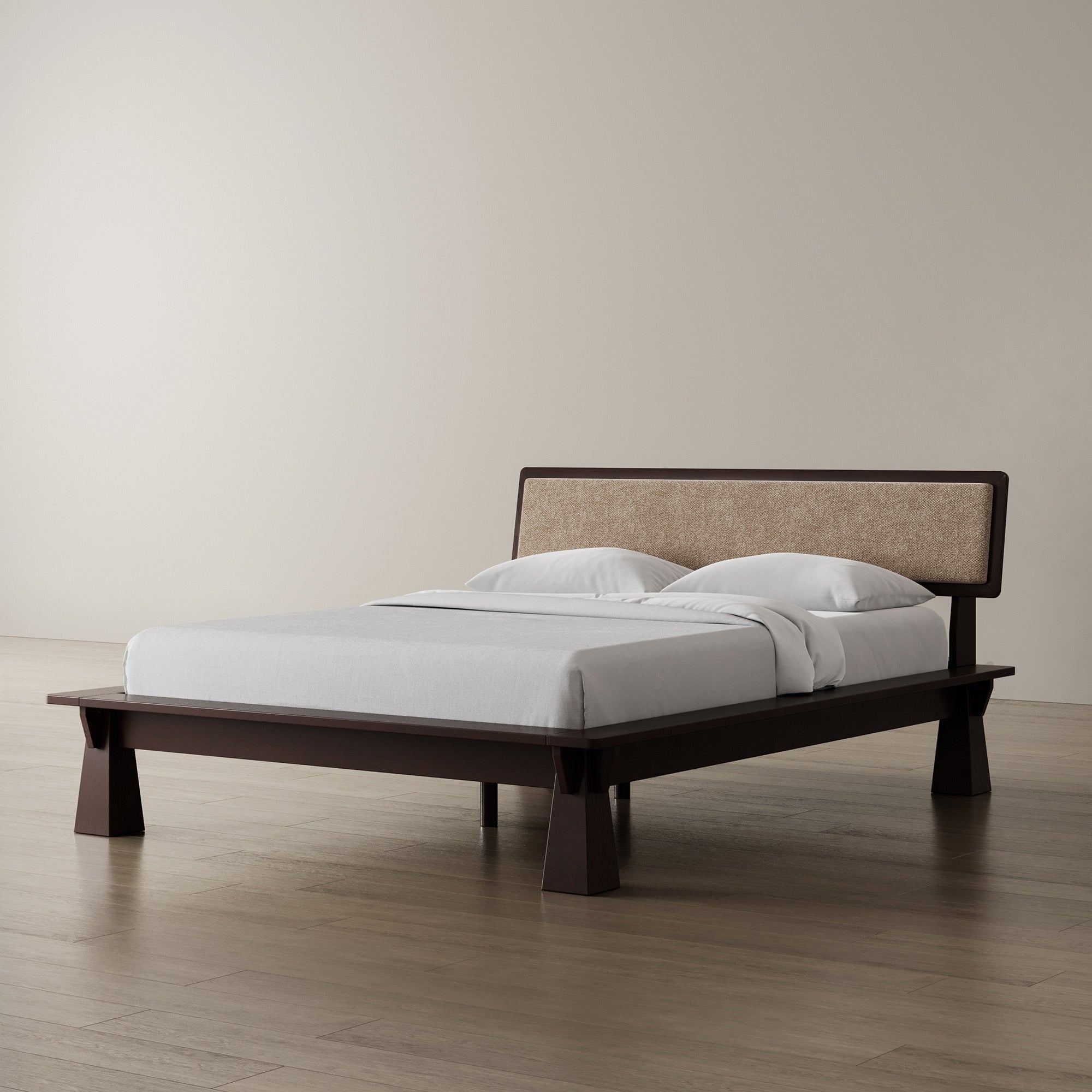 Platform Bed + Cushioned Headboard