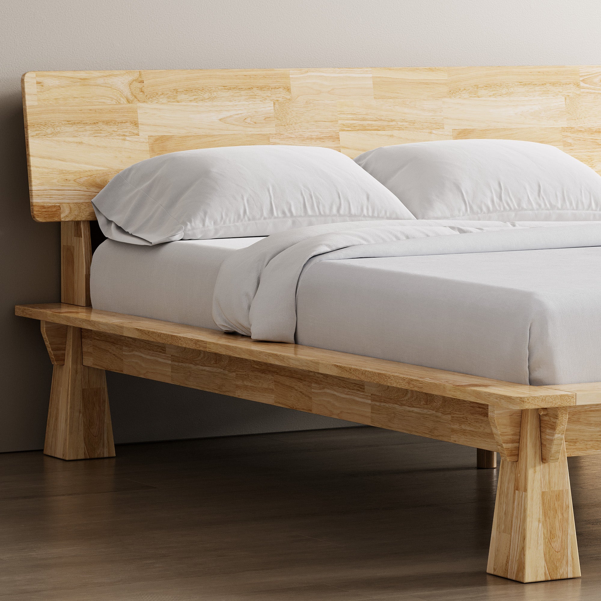 Connect Platform Bed + Wooden Headboard + Bedsides