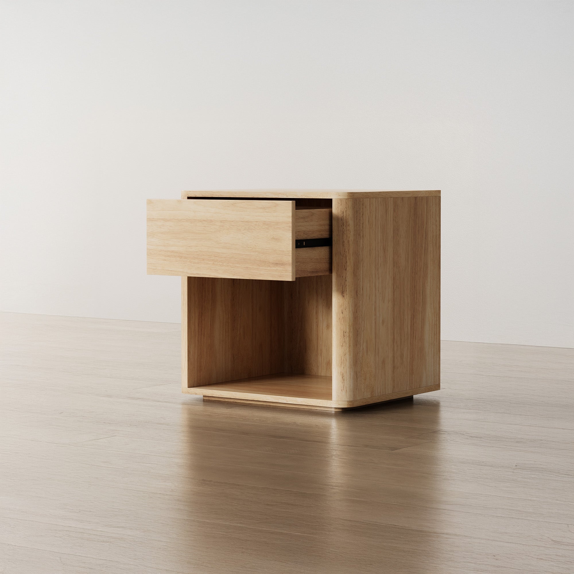 Platform Bed + Cushioned Headboard + Bedsides