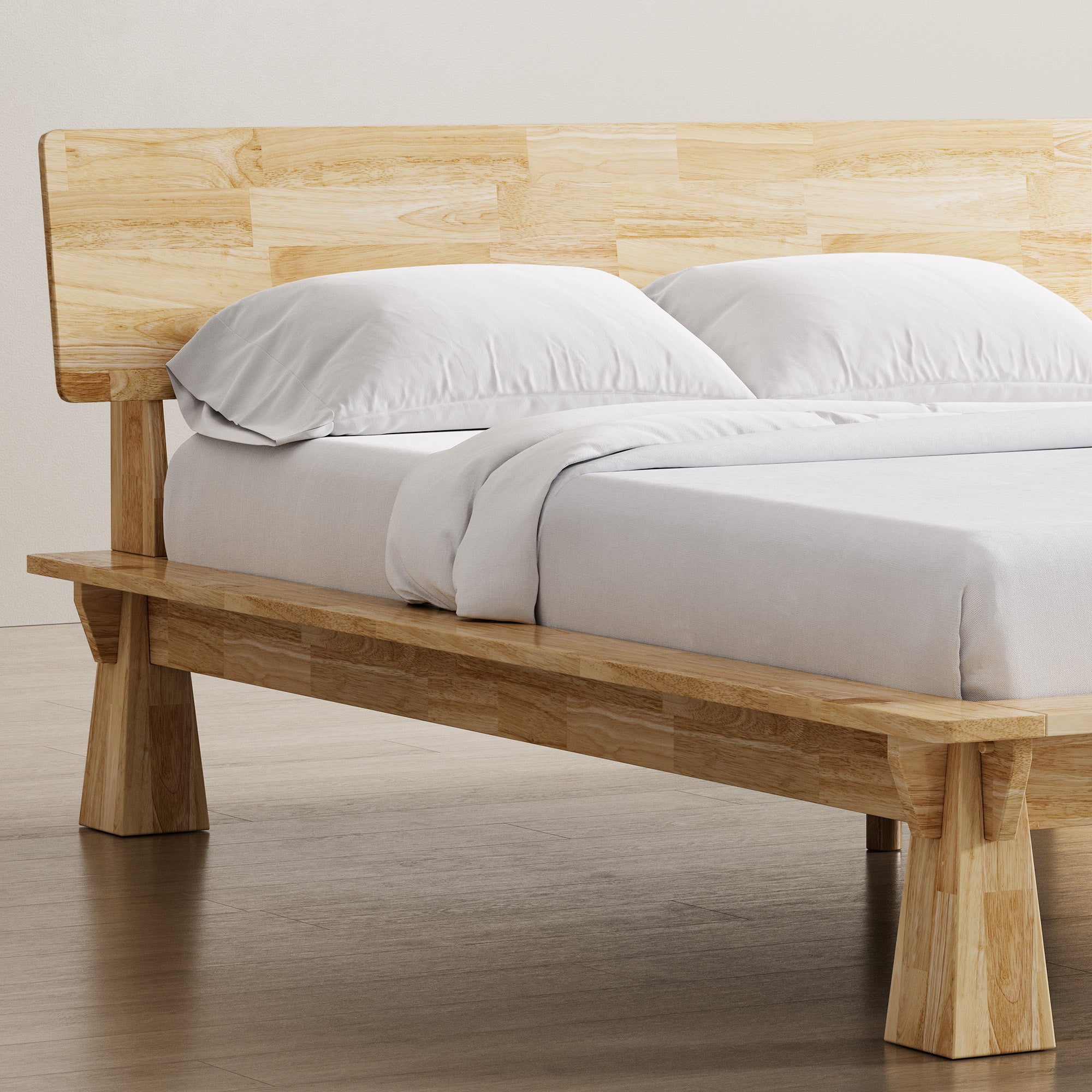Connect Platform Bed + Wooden Headboard