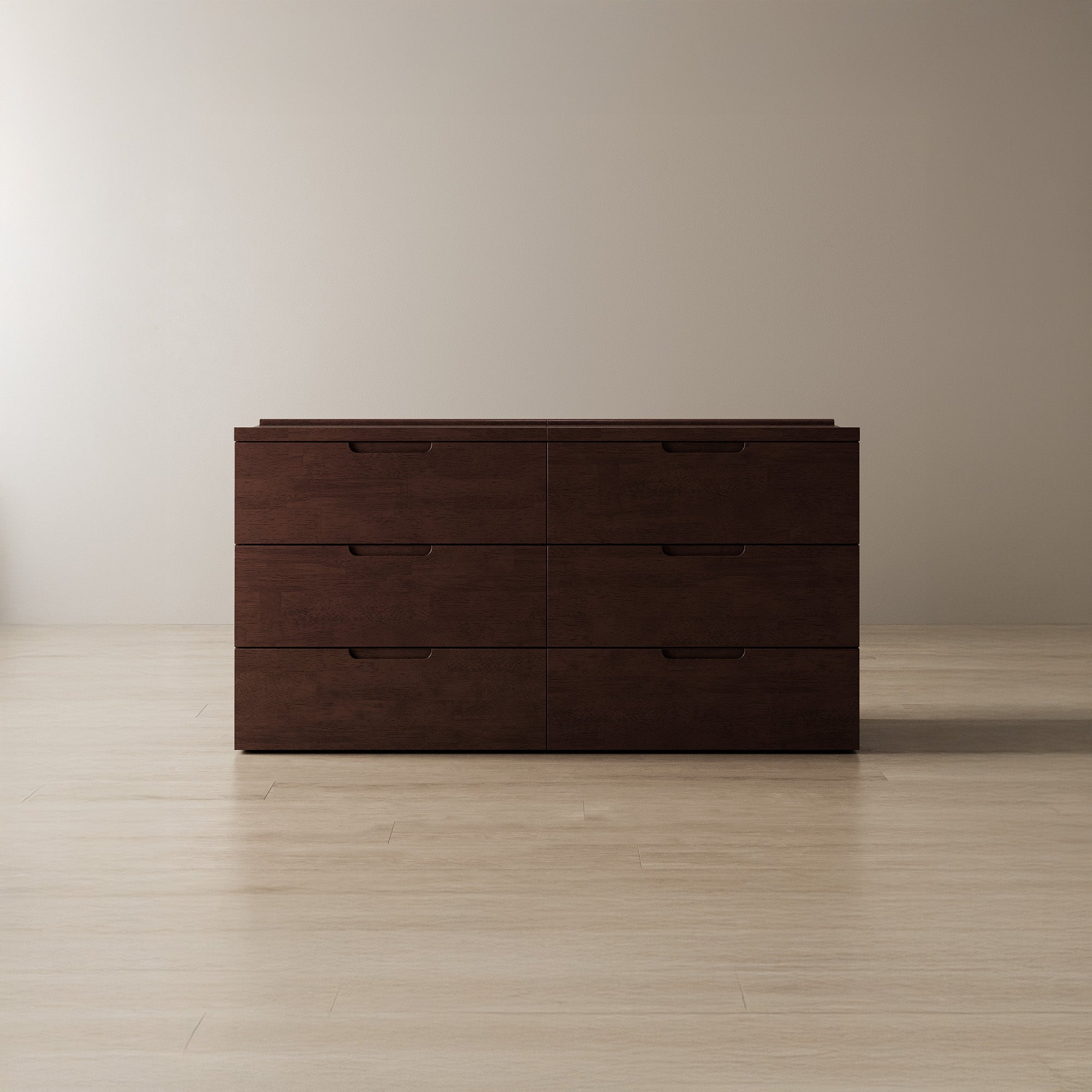 Connect Dresser 3x2 in Dark Walnut | 6 Drawer Solid Wood Modern Dresser
