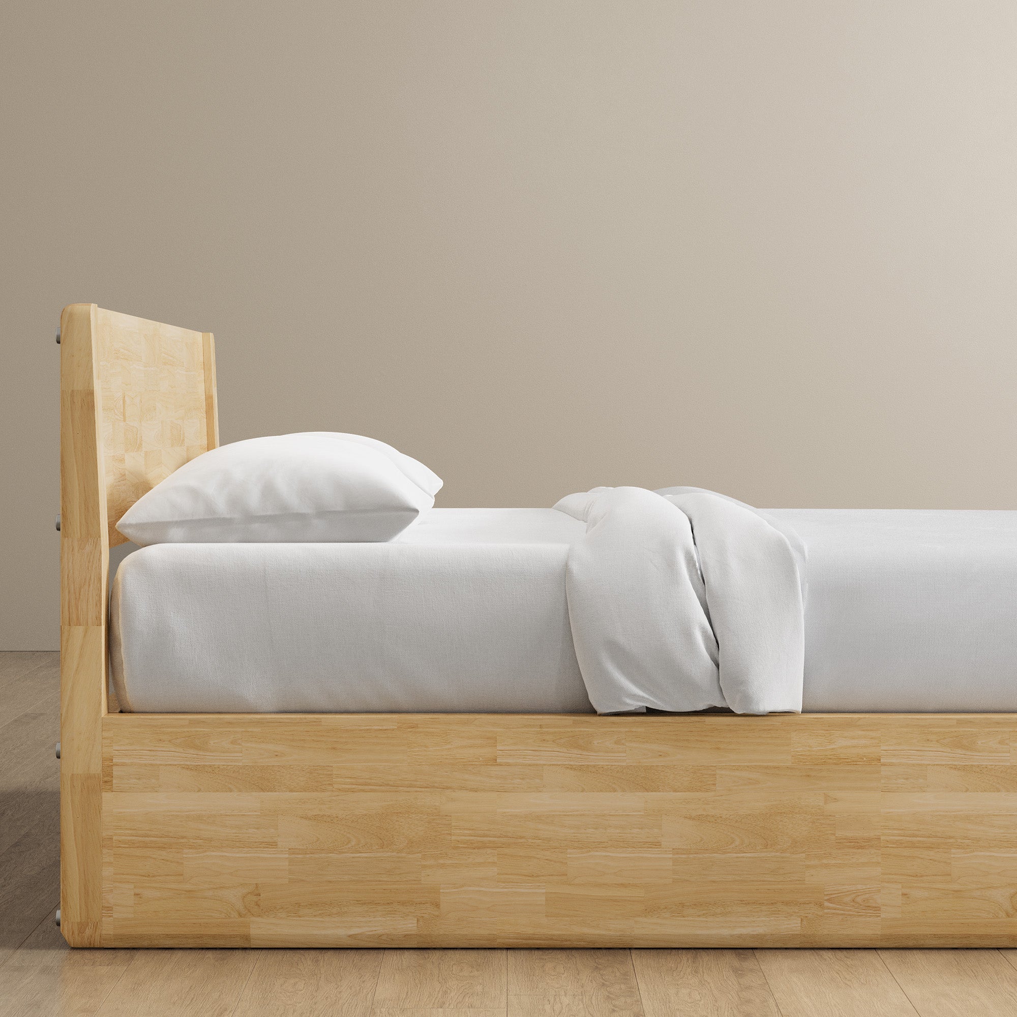 Surround Bed + Wooden Headboard