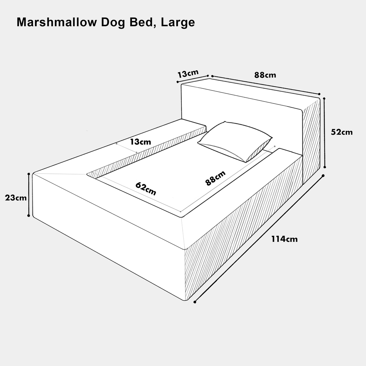 Marshmallow Dog Bed, Large