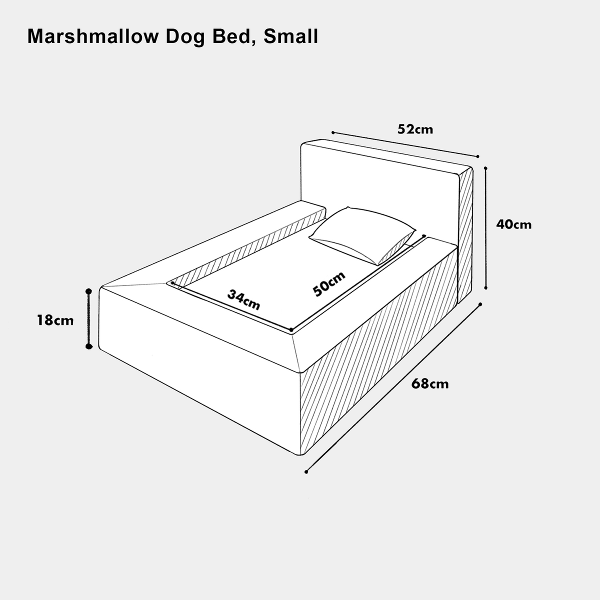 Marshmallow Dog Bed, Small