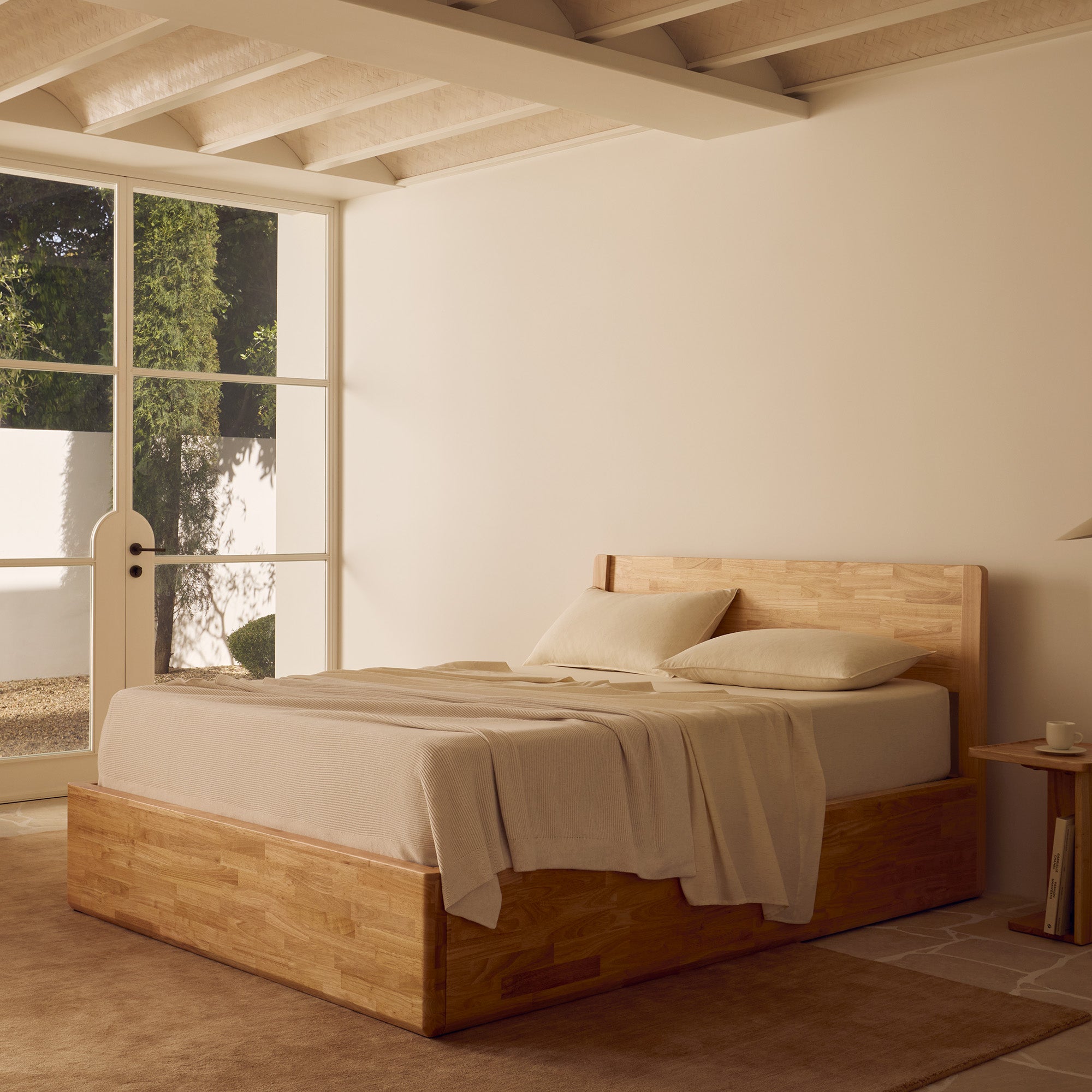 Surround Bed + Wooden Headboard