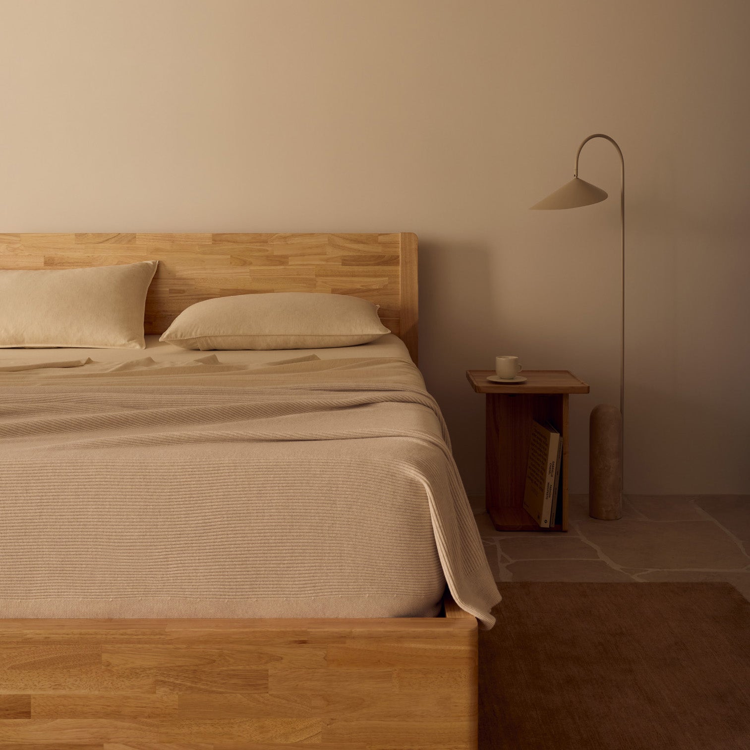 Surround Bed + Wooden Headboard
