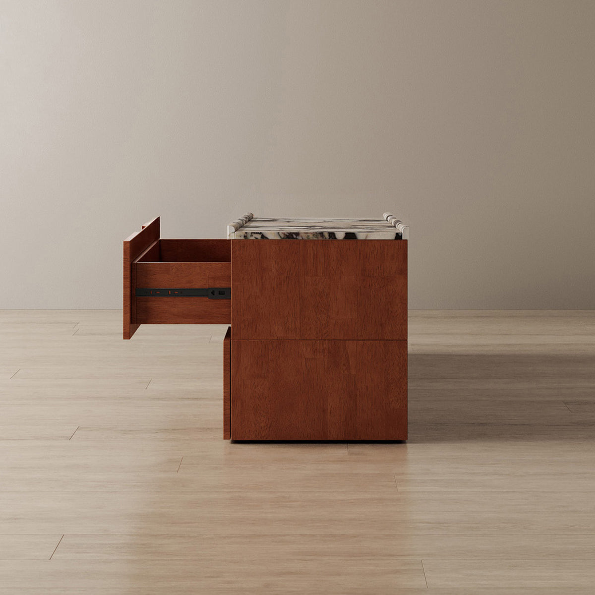 Connect Wide Bedside Table + Marble Top