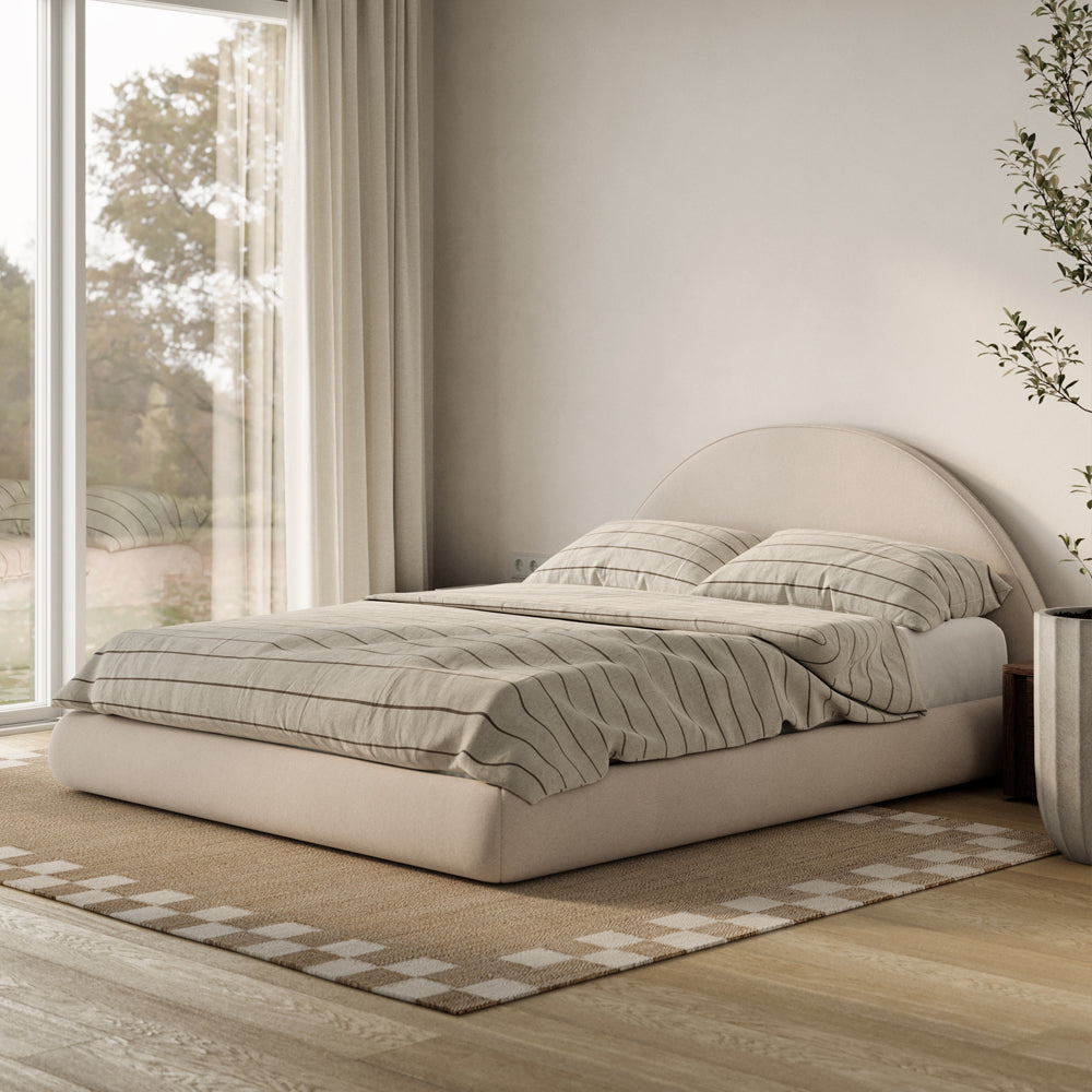 Marshmallow Curved Bed Cover
