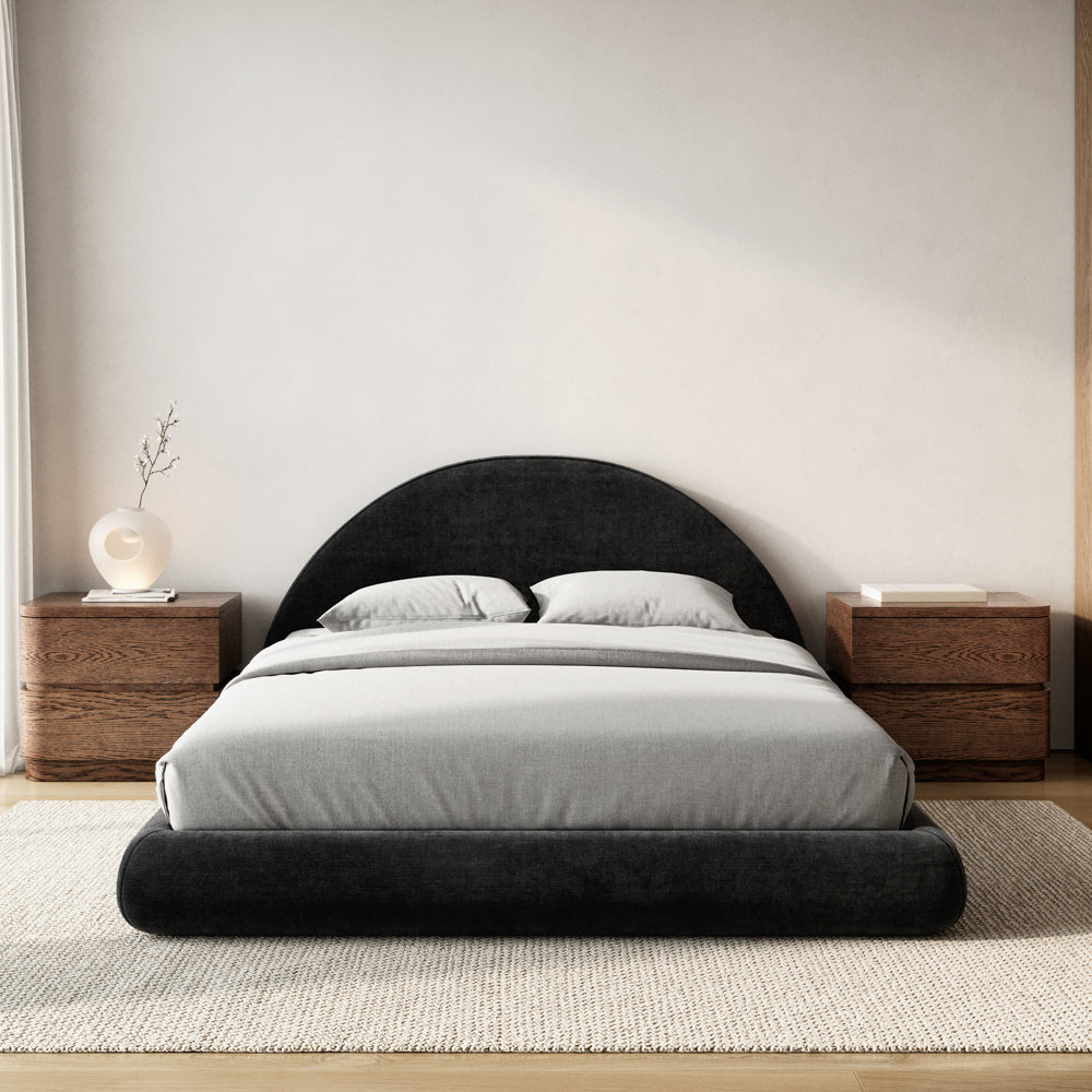 MARSHMALLOW BED FRAME CURVED - BLACK