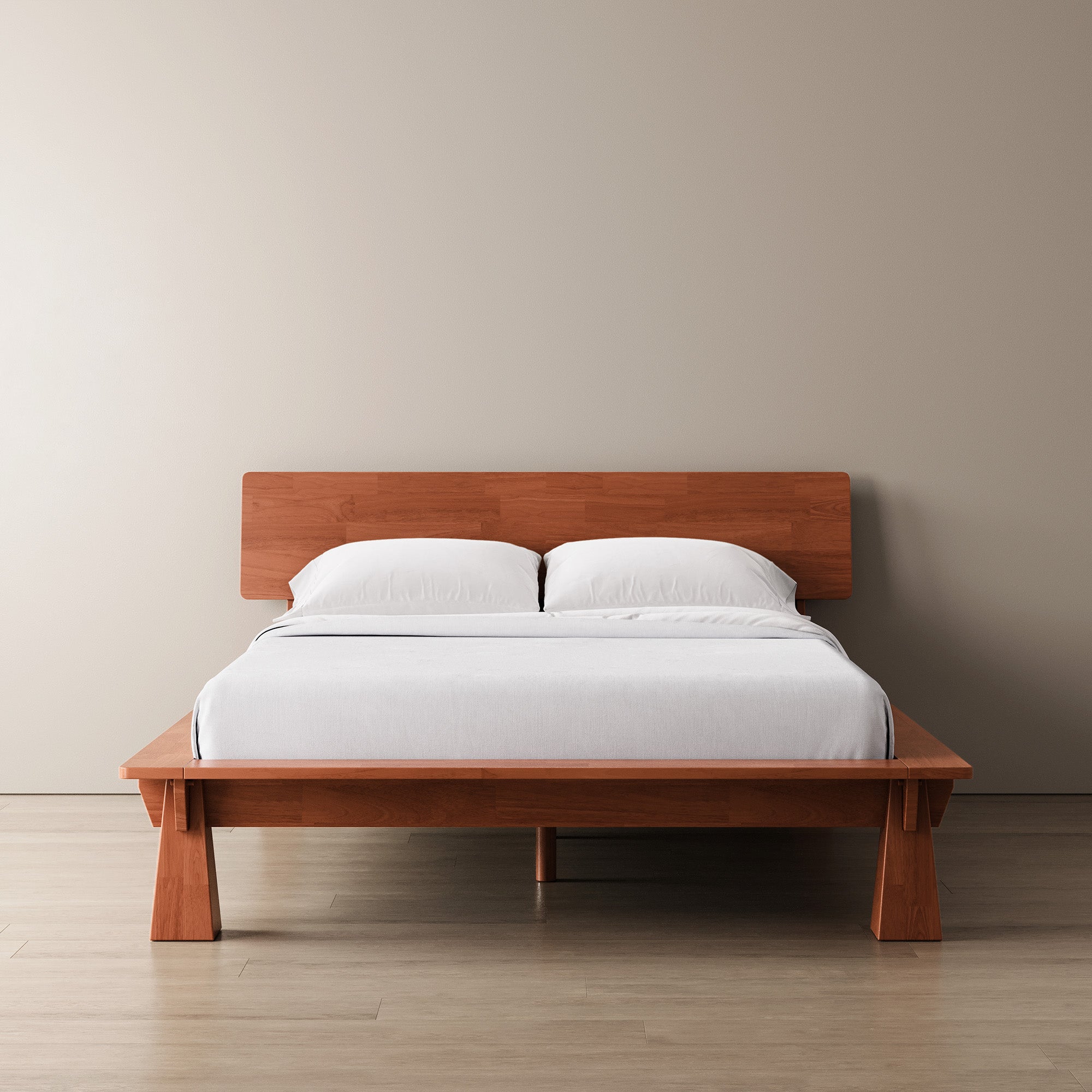 CONNECT PLATFORM BED + WOODEN HEADBOARD