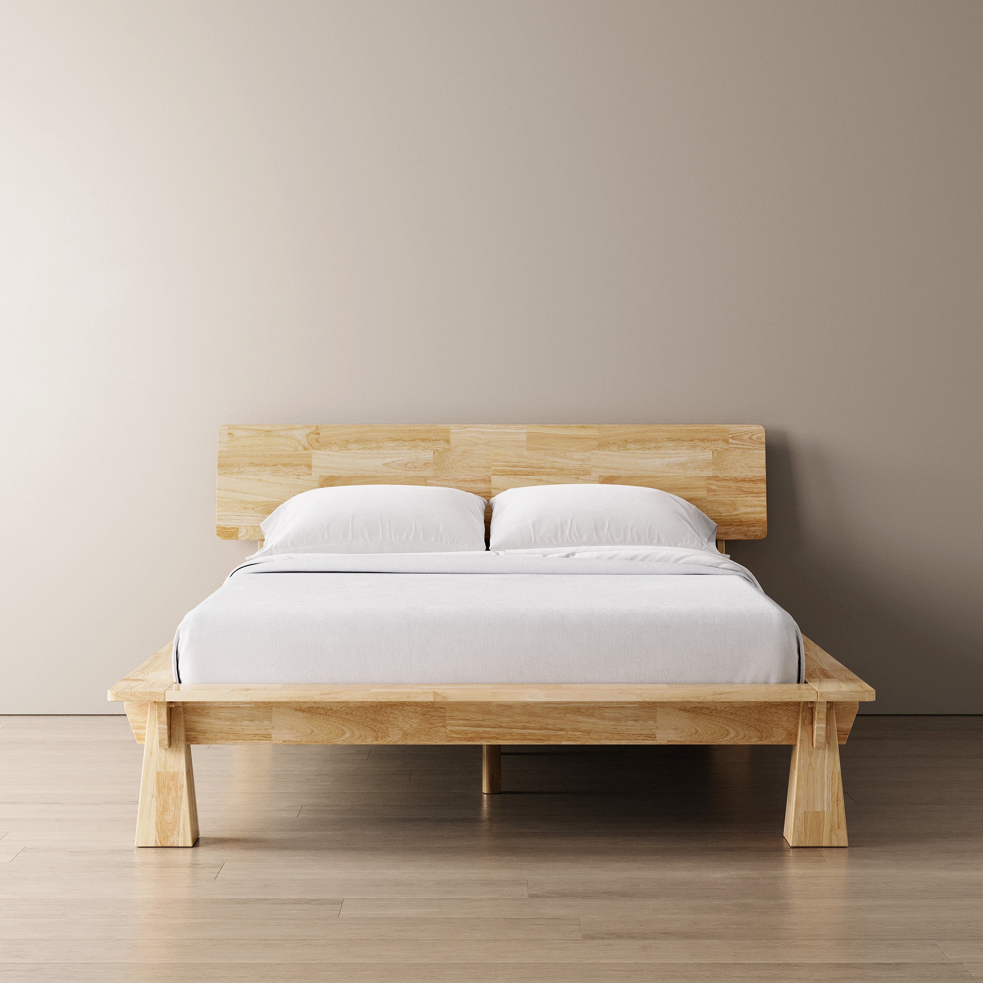 CONNECT PLATFORM BED + WOODEN HEADBOARD