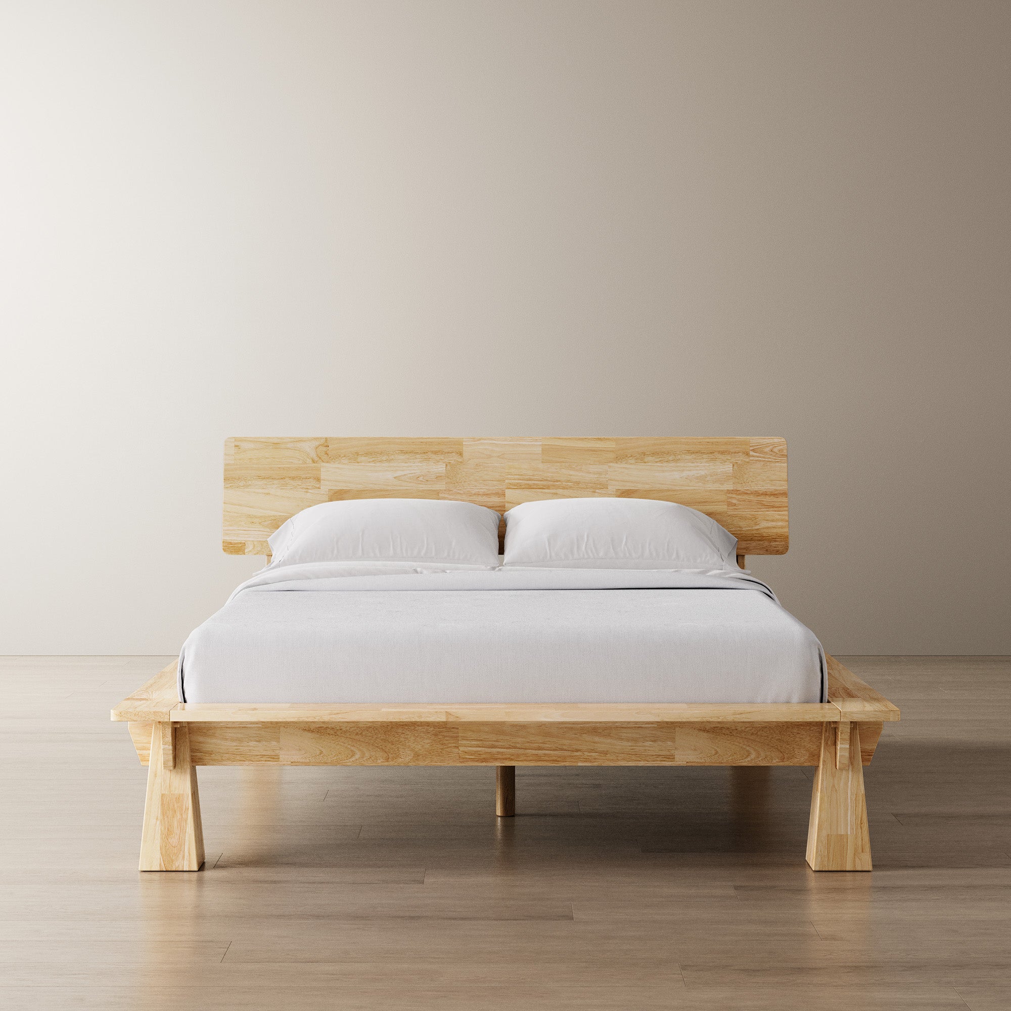 CONNECT PLATFORM BED + WOODEN HEADBOARD