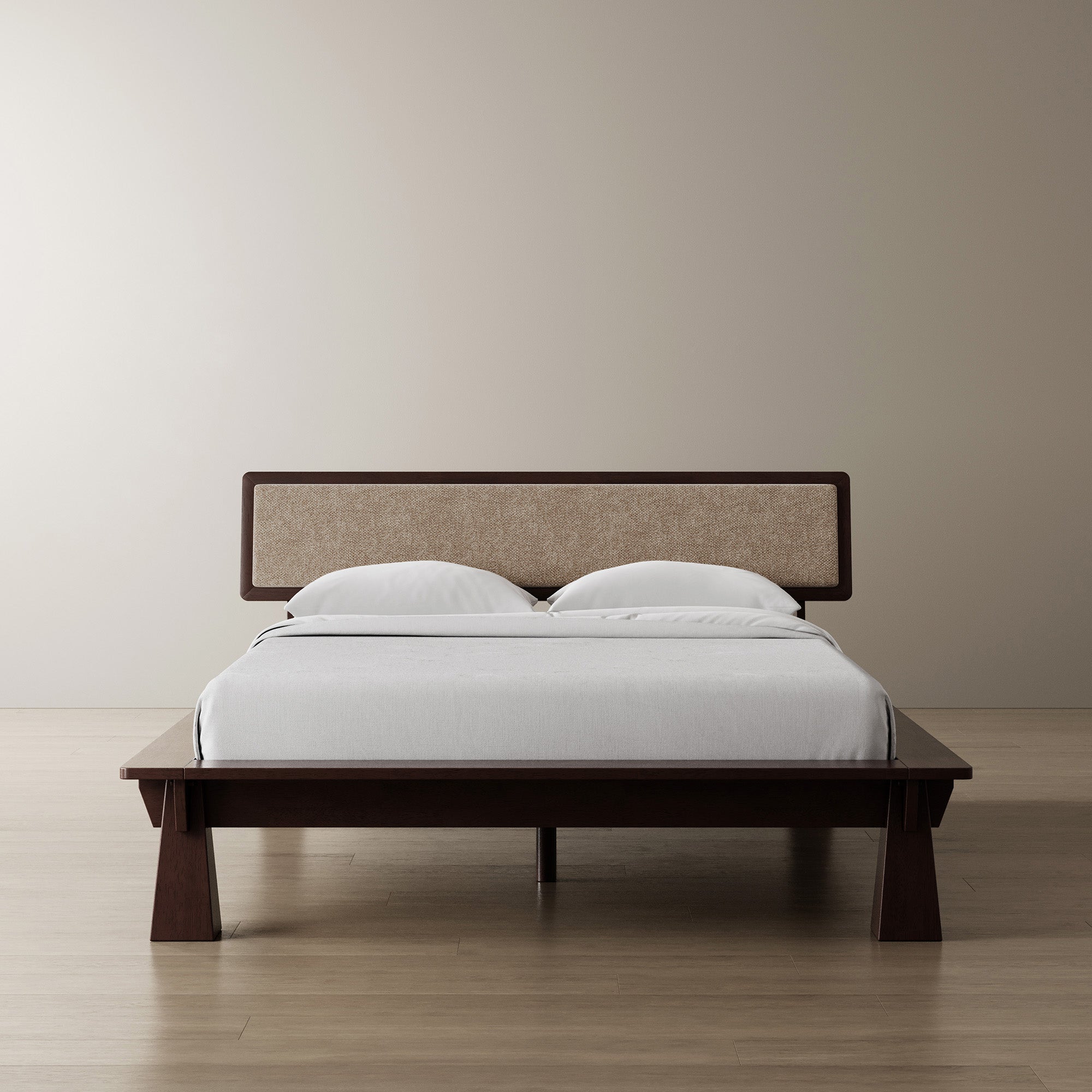 Platform Bed + Cushioned Headboard
