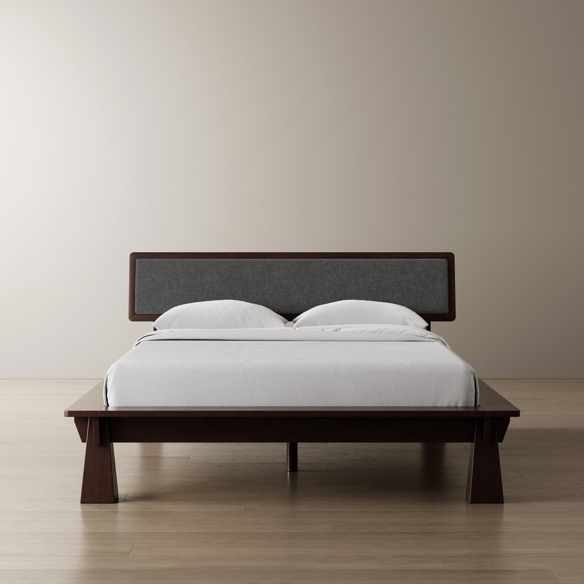 Platform Bed + Cushioned Headboard