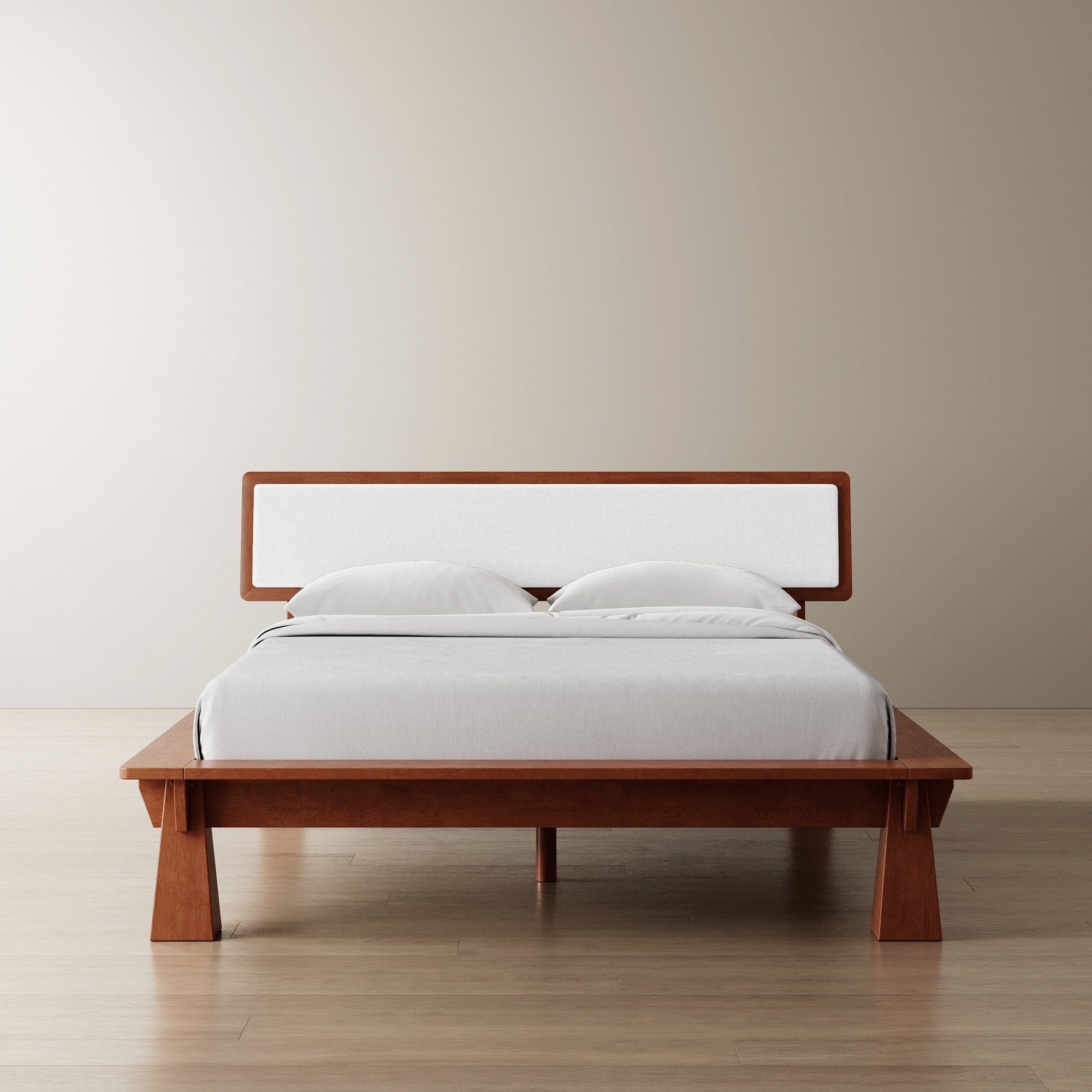 Platform Bed + Cushioned Headboard