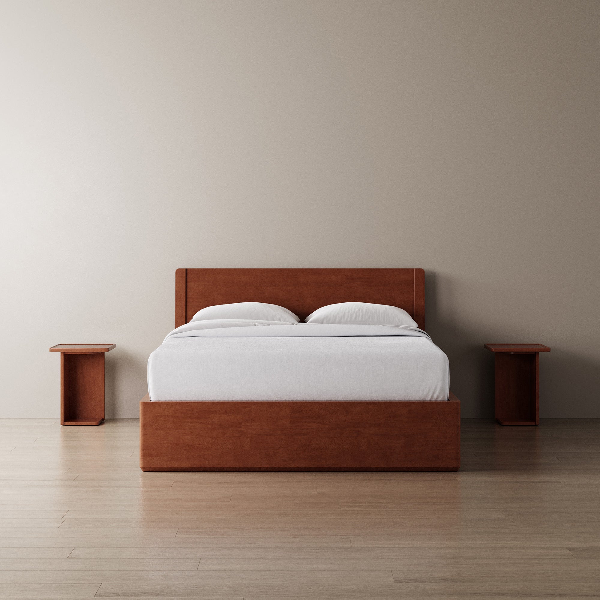 Surround Storage Bed + Wooden Headboard + Bedsides
