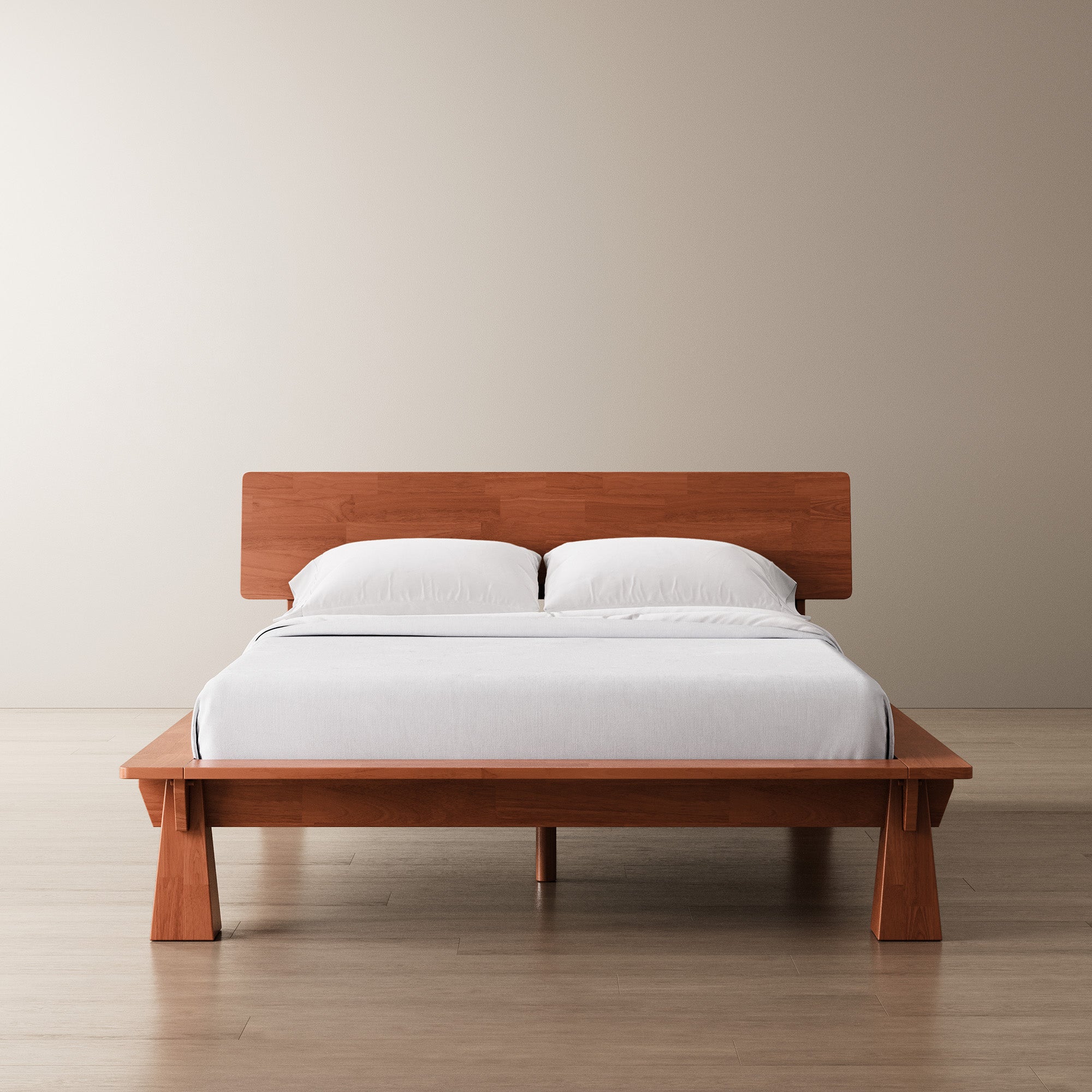 CONNECT PLATFORM BED + WOODEN HEADBOARD