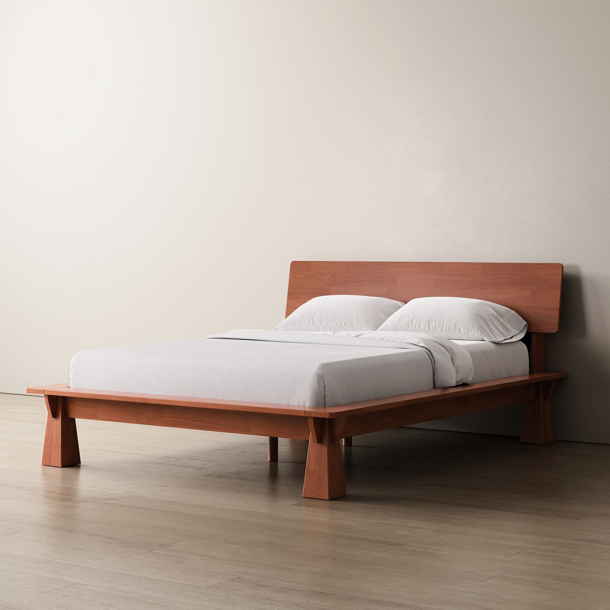 CONNECT PLATFORM BED + WOODEN HEADBOARD