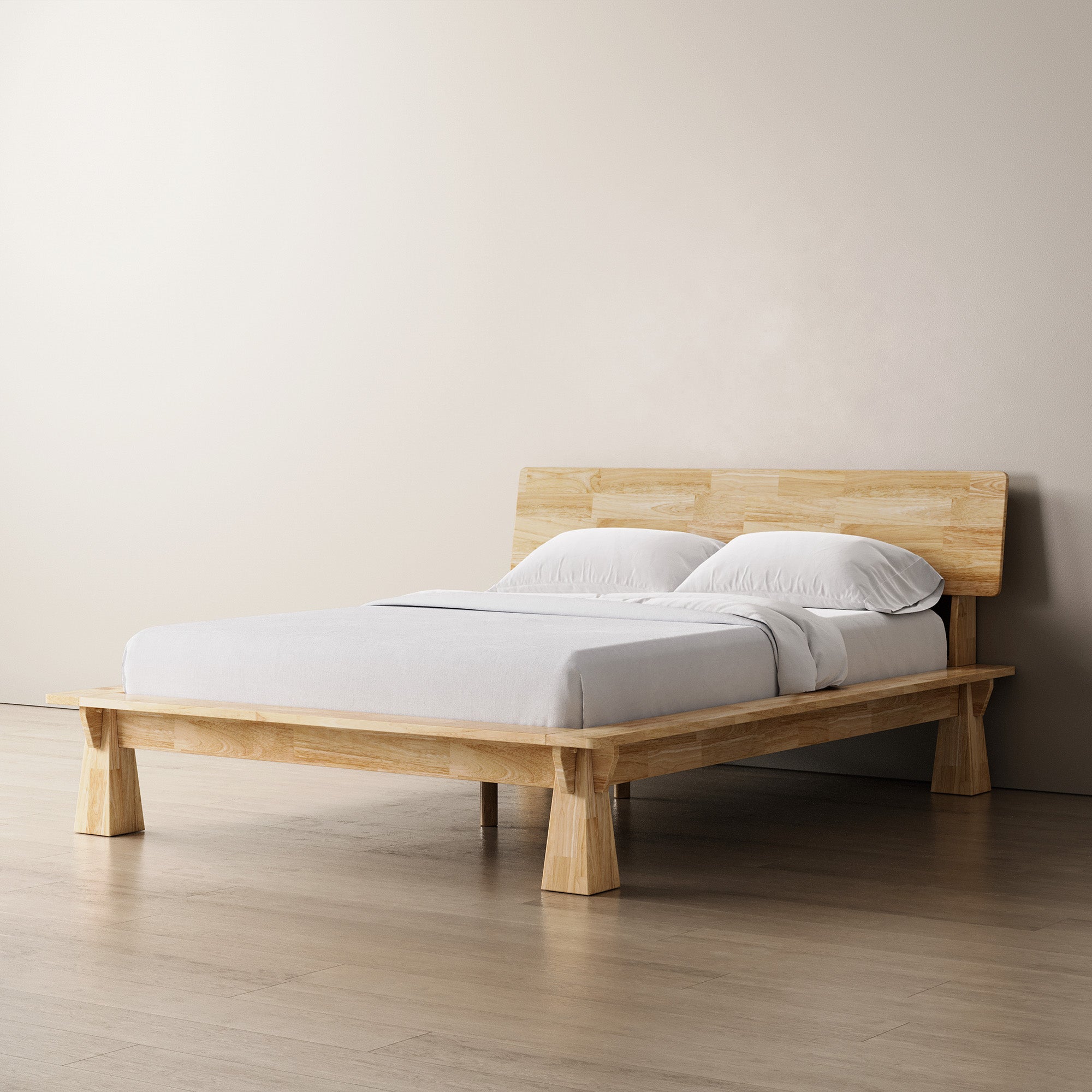 CONNECT PLATFORM BED + WOODEN HEADBOARD