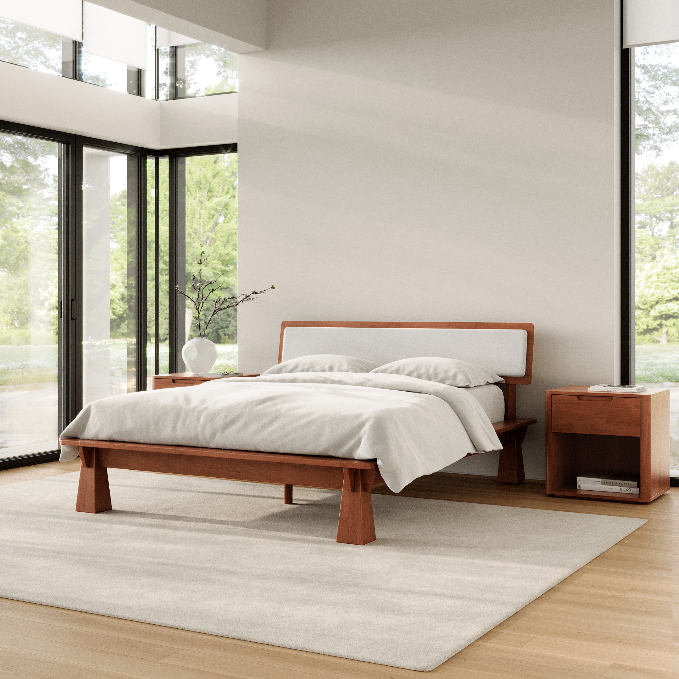 CONNECT PLATFORM BED + TWO-TONE HEADBOARD + BEDSIDES