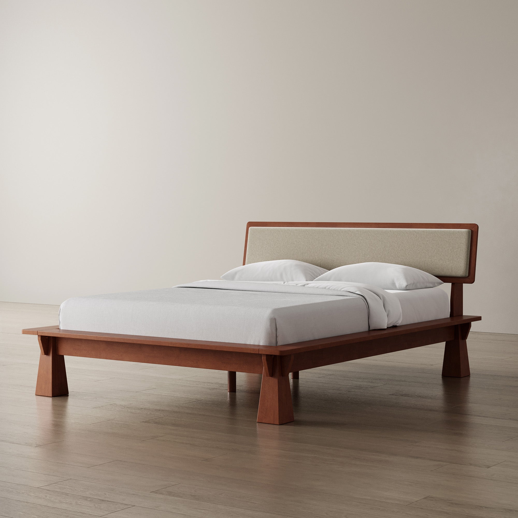 Platform Bed + Cushioned Headboard