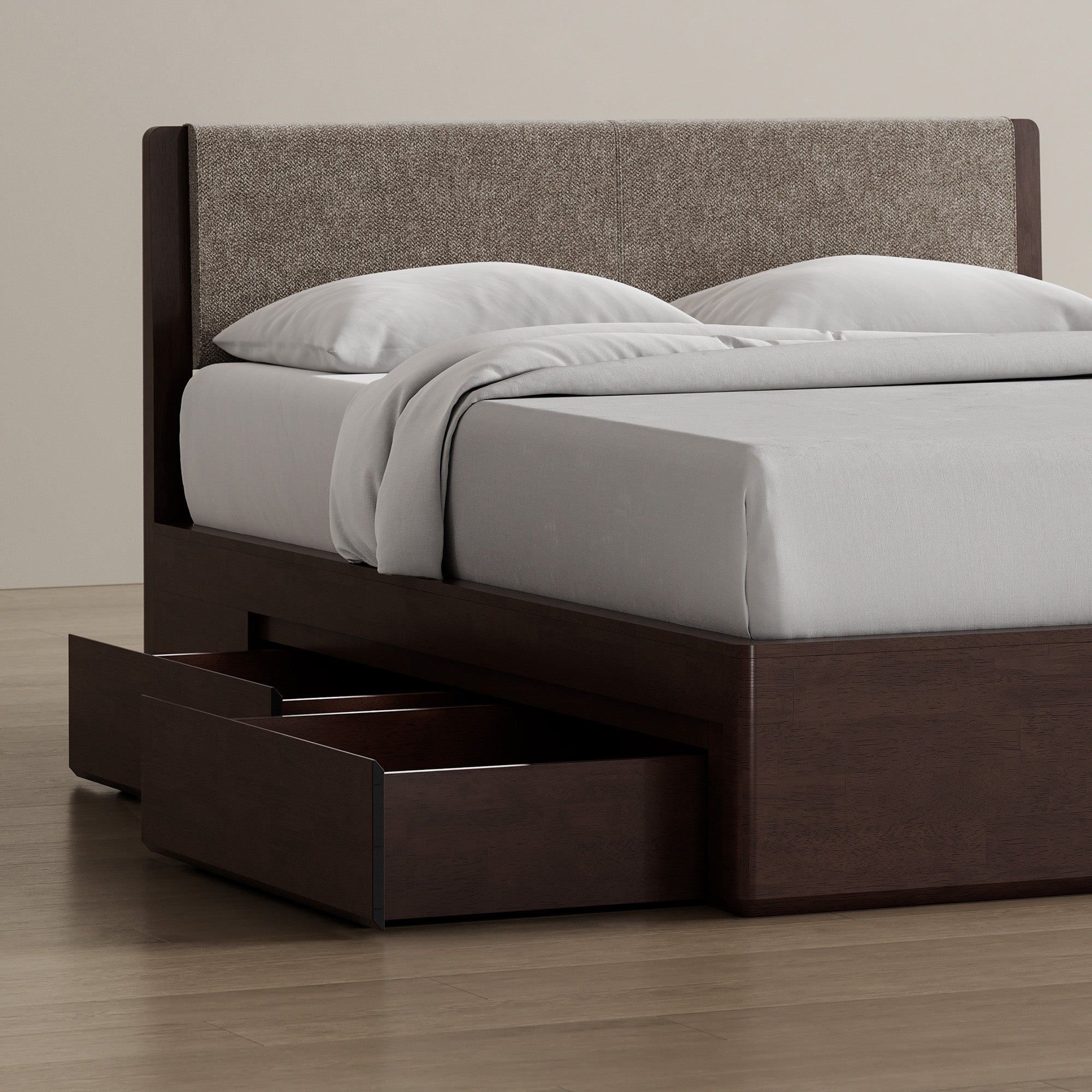Surround Storage Bed + Cushion Headboard