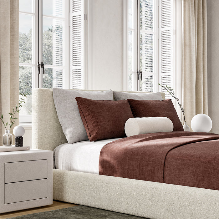 Ineshi Marshmallow Bed Frame Boucle, OffWhite