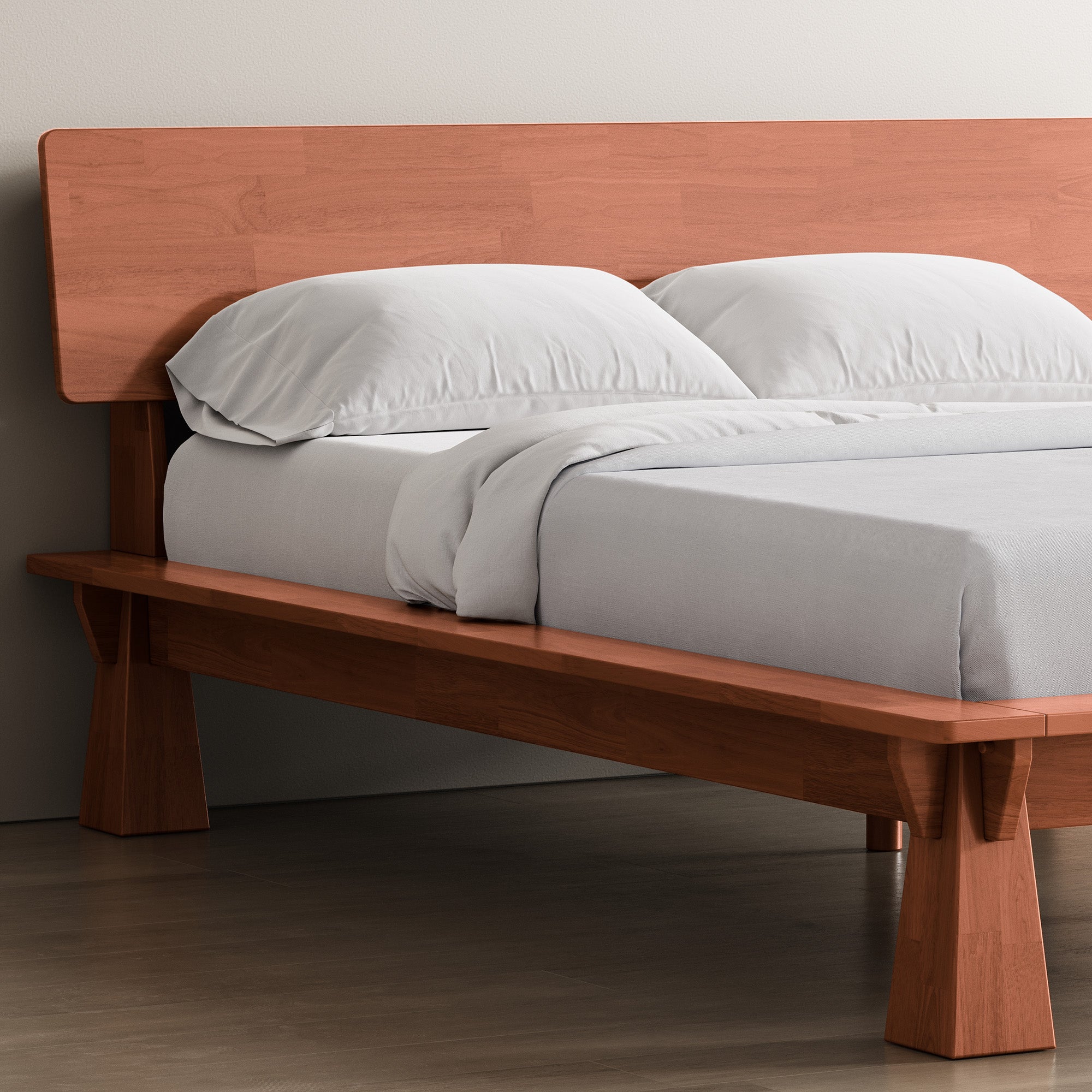 CONNECT PLATFORM BED + WOODEN HEADBOARD + BEDSIDES