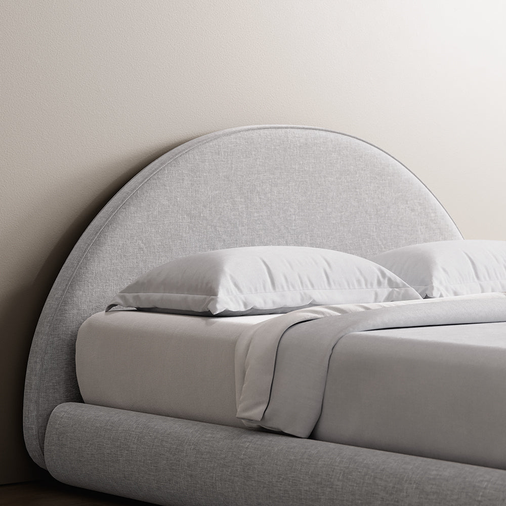 MARSHMALLOW BED FRAME CURVED - CLOUD GREY