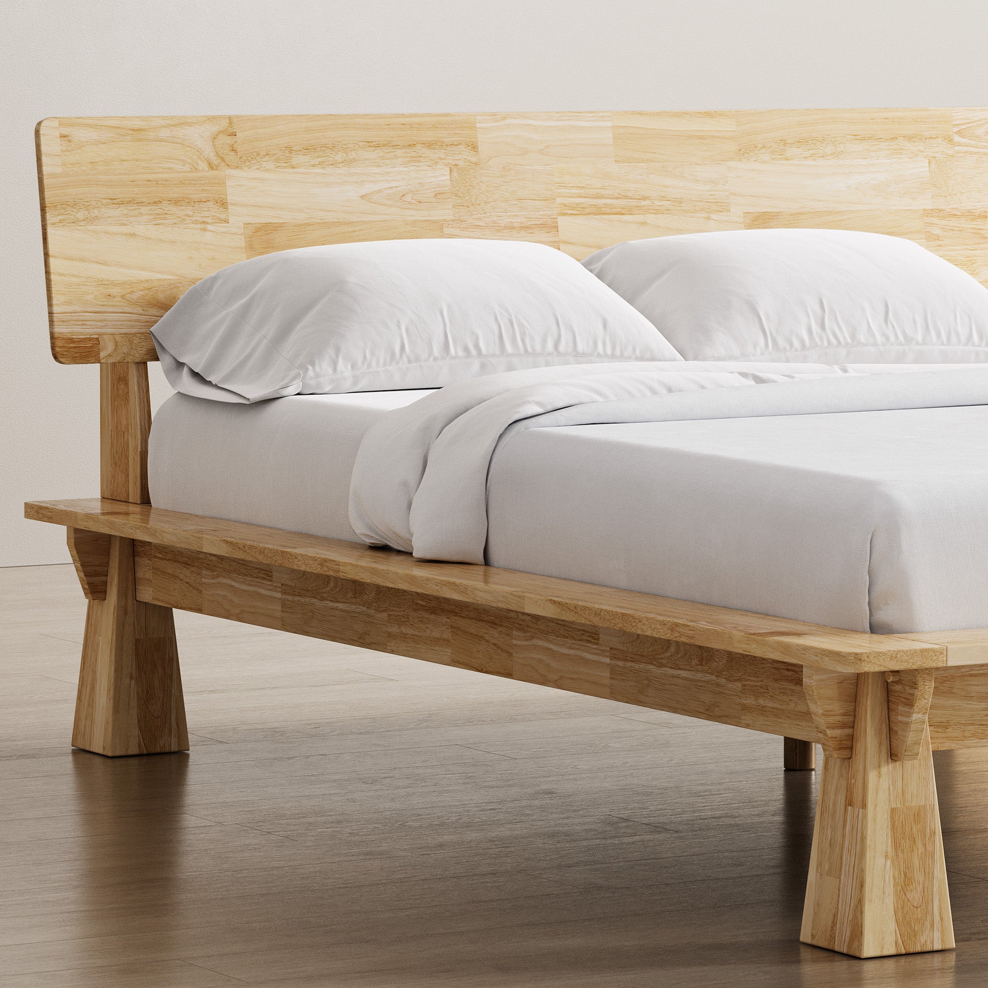 CONNECT PLATFORM BED + WOODEN HEADBOARD