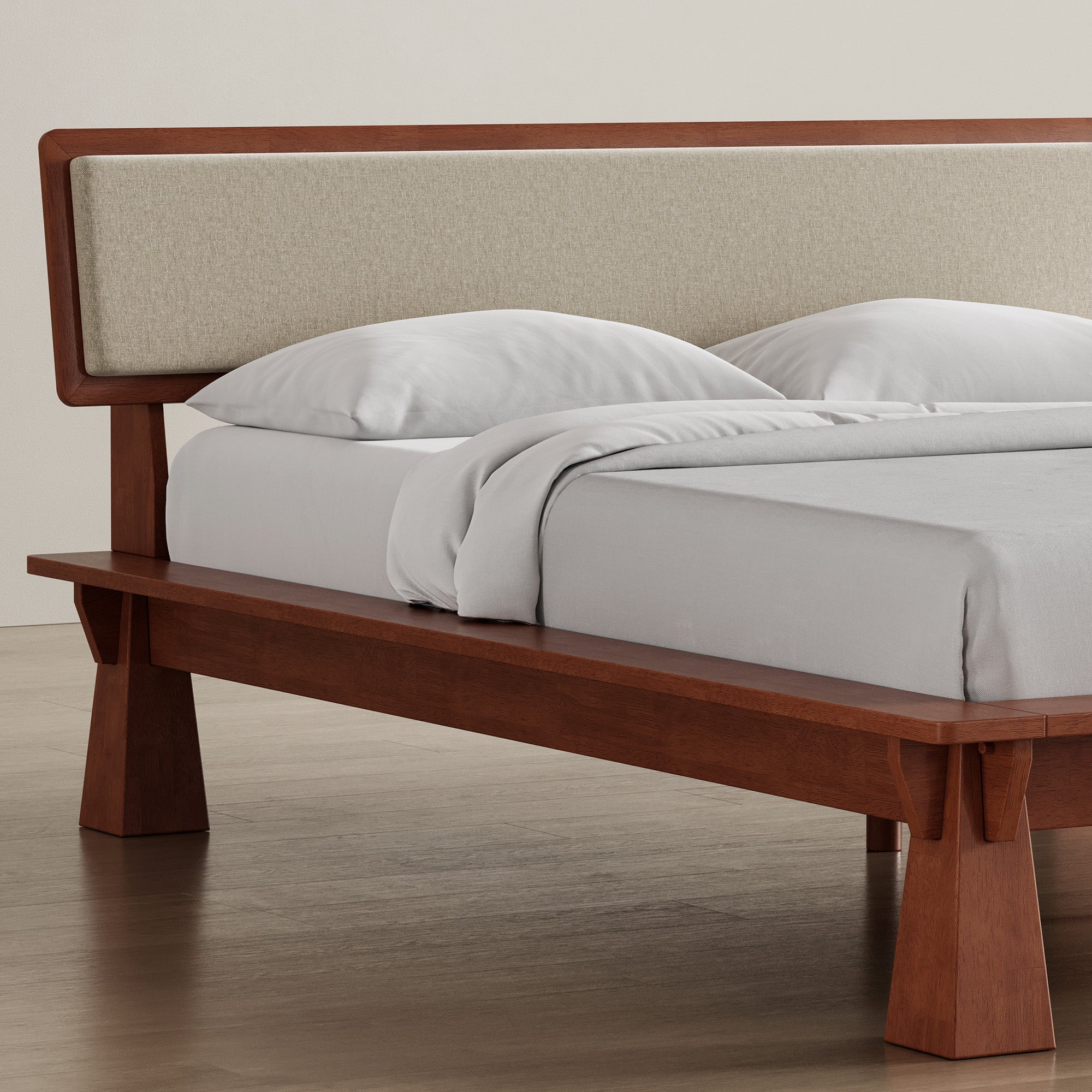 Platform Bed + Cushioned Headboard