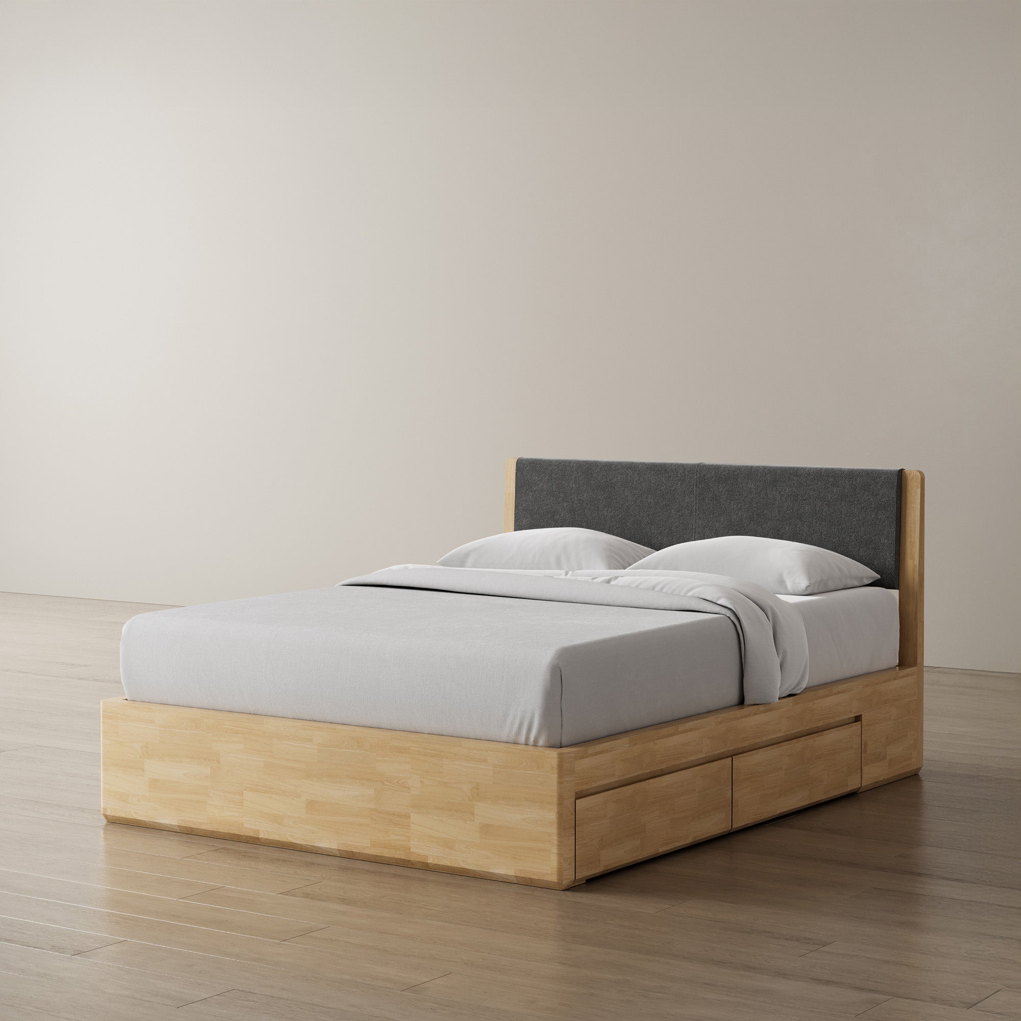 Surround Storage Bed + Cushion Headboard