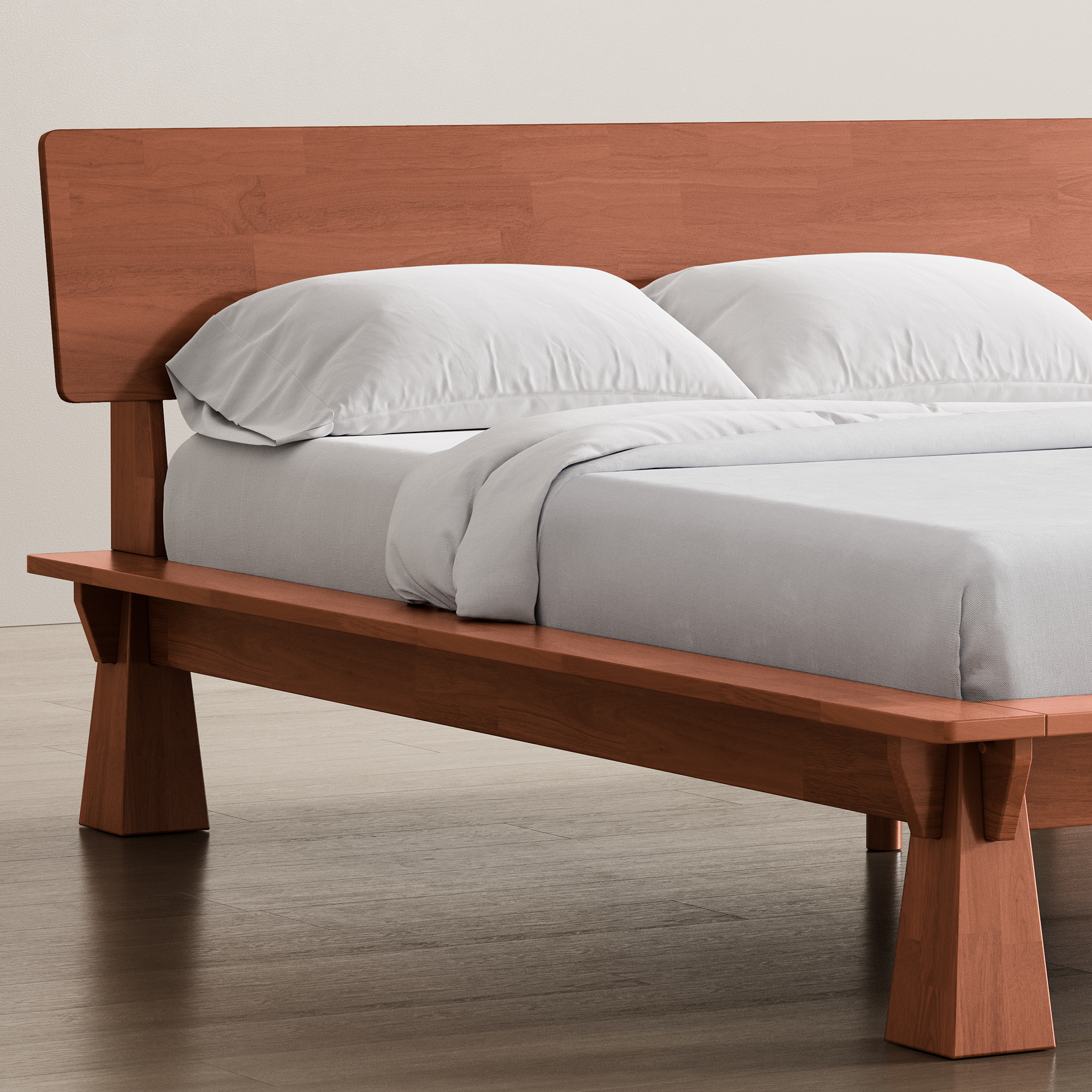 CONNECT PLATFORM BED + WOODEN HEADBOARD