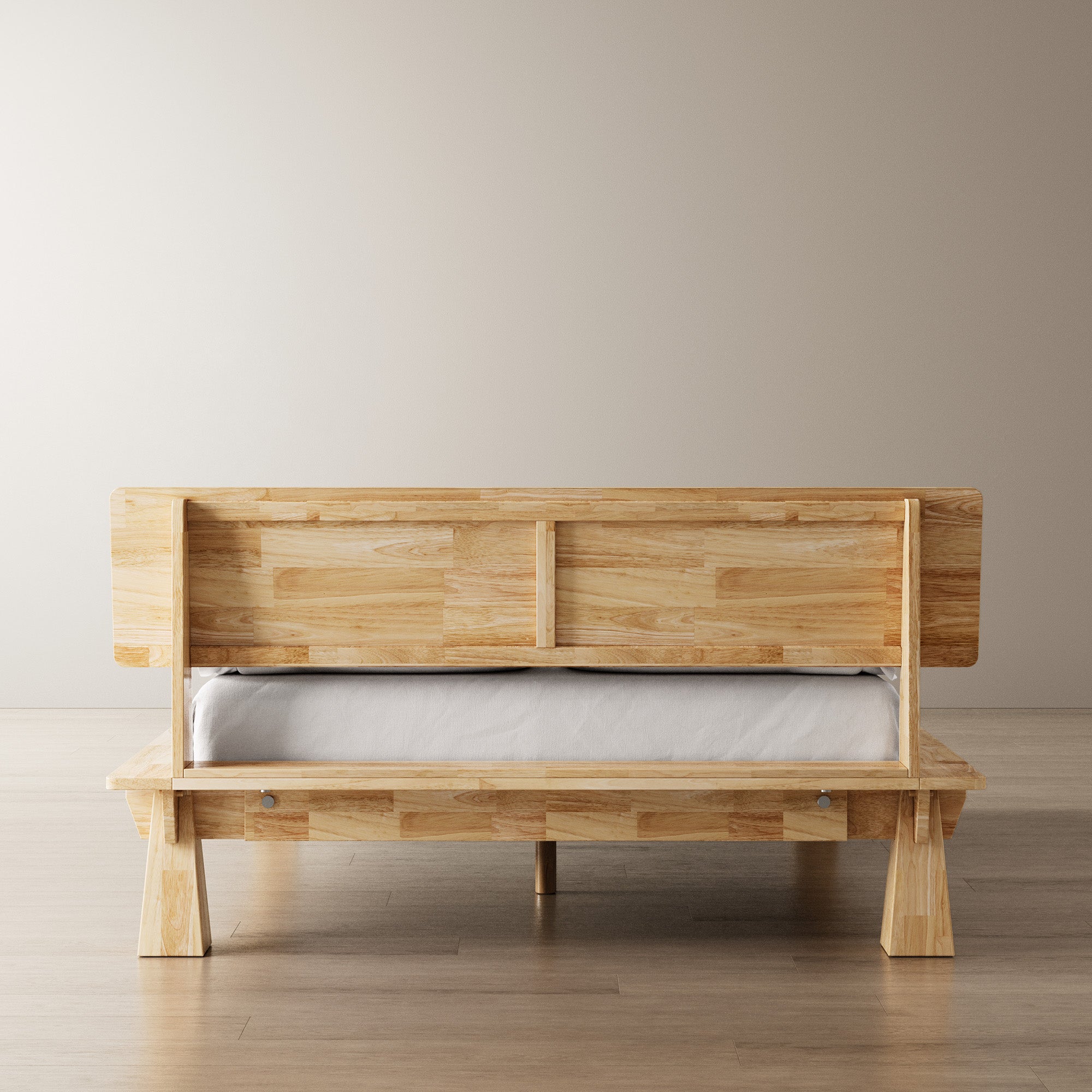 CONNECT PLATFORM BED + WOODEN HEADBOARD