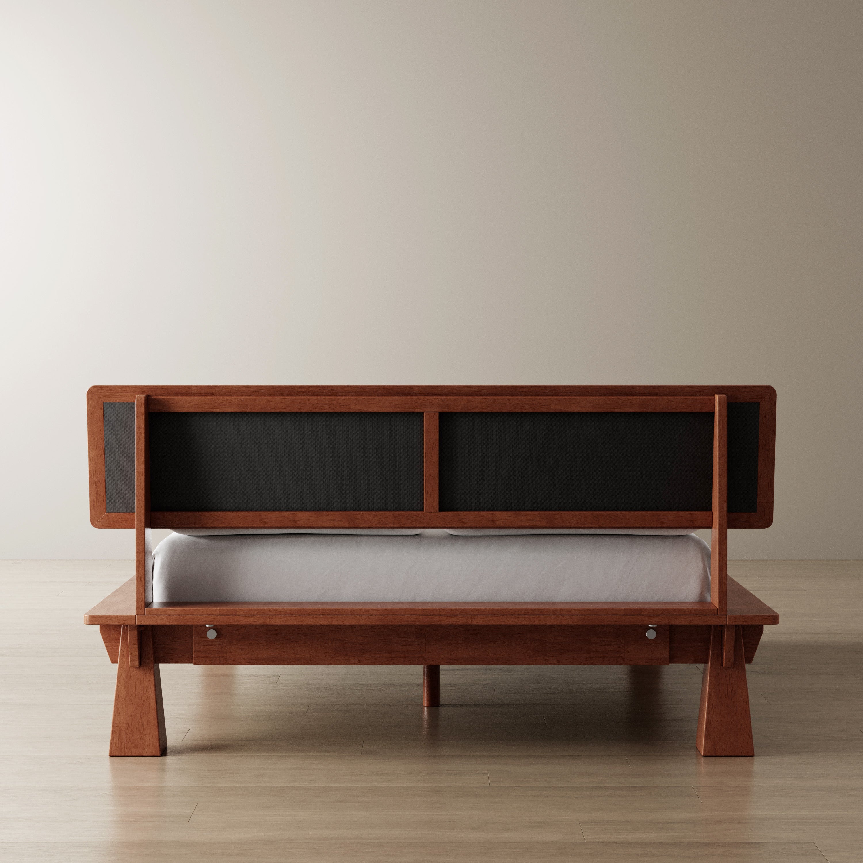 Platform Bed + Cushioned Headboard