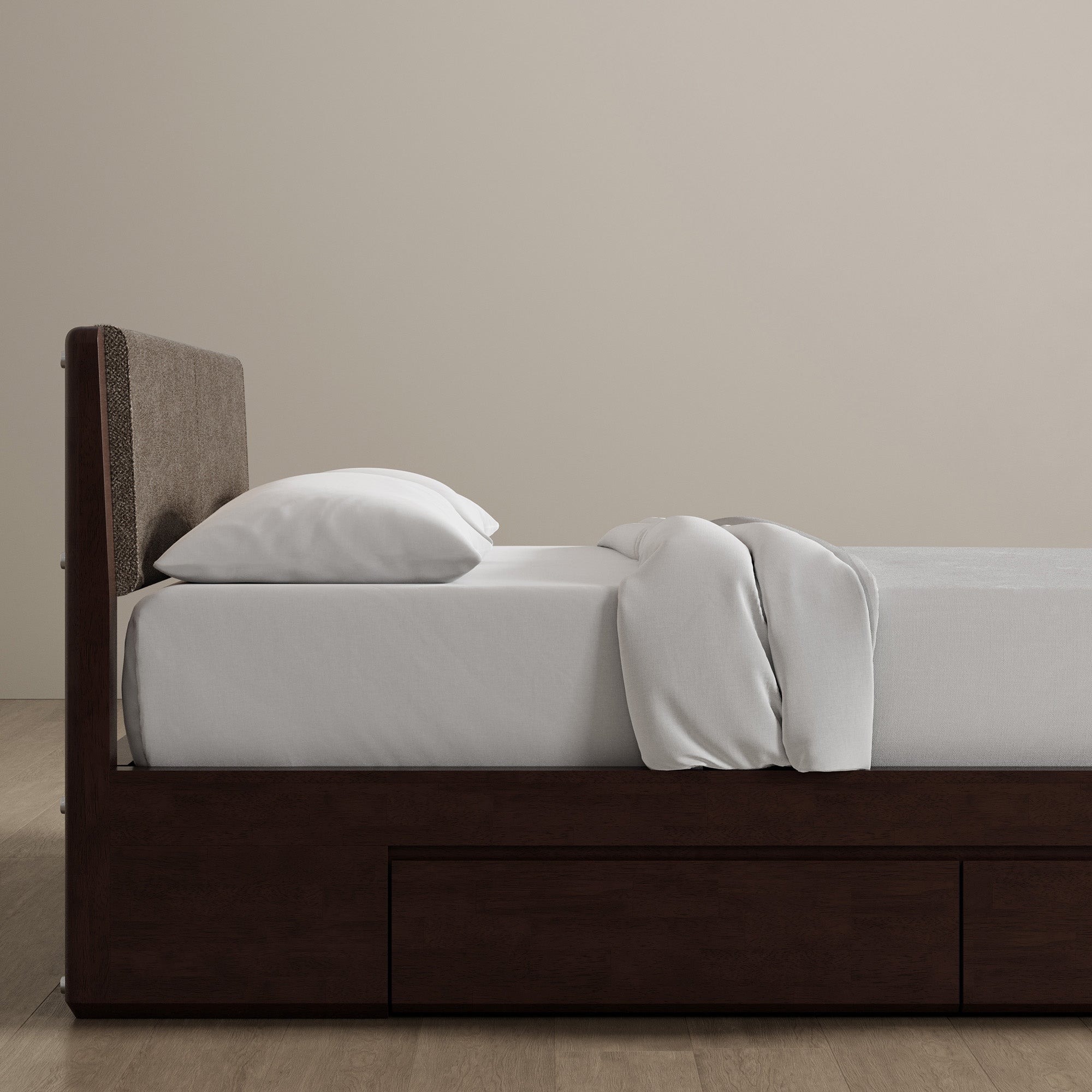 Surround Storage Bed + Cushion Headboard