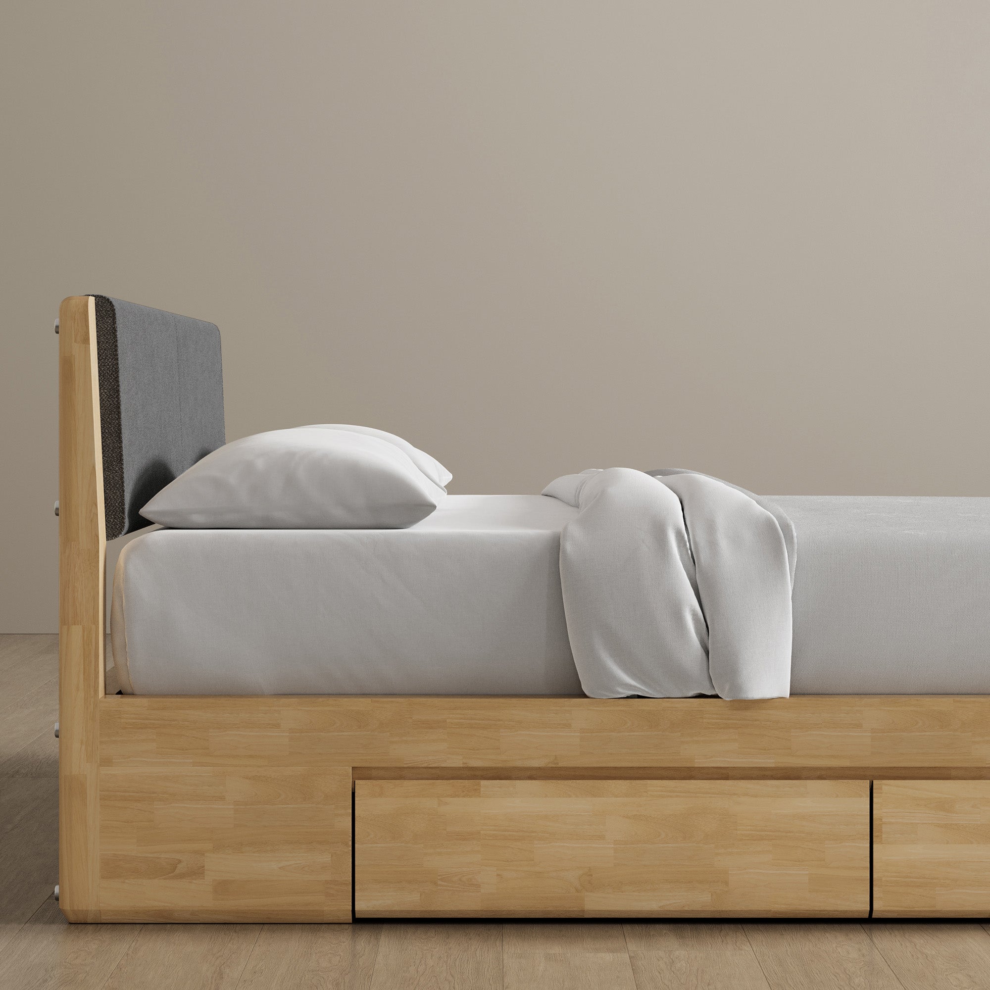 Surround Storage Bed + Cushion Headboard
