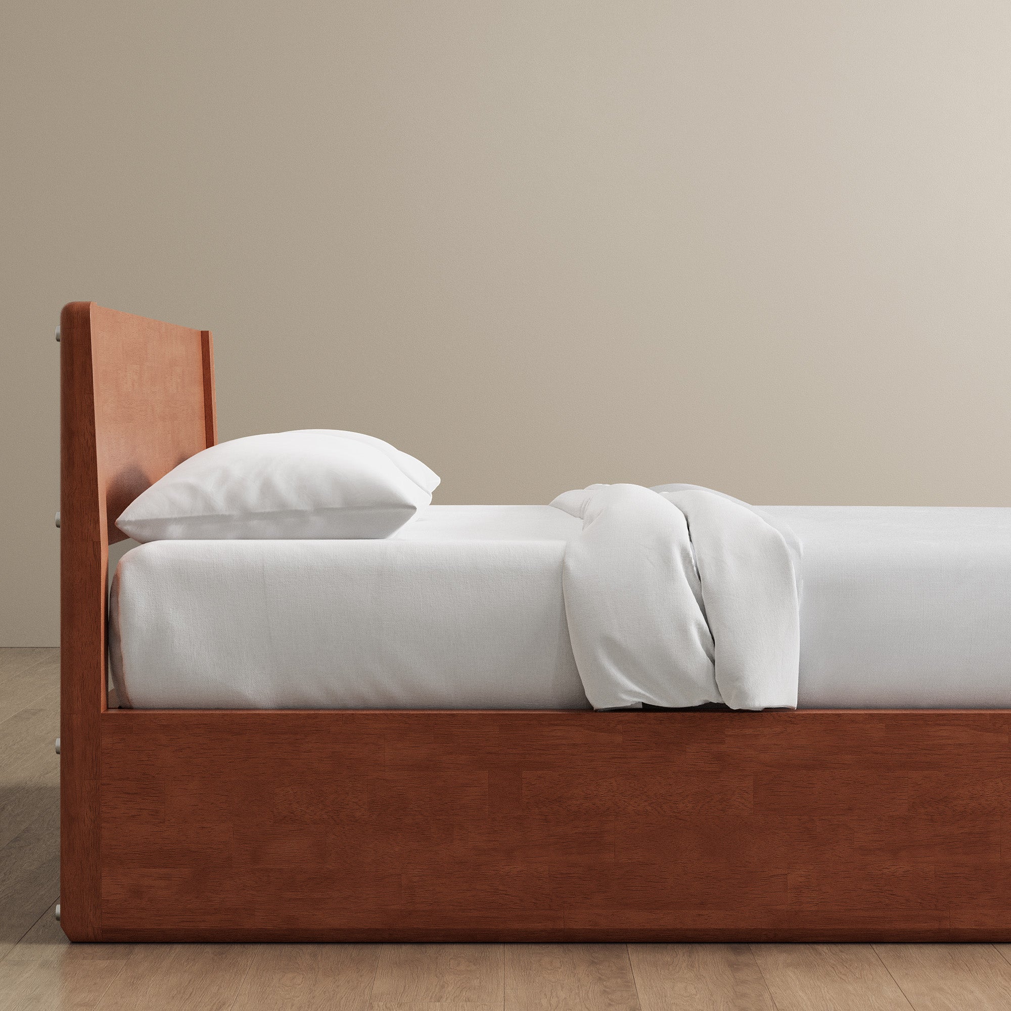 Surround Bed + Wooden Headboard