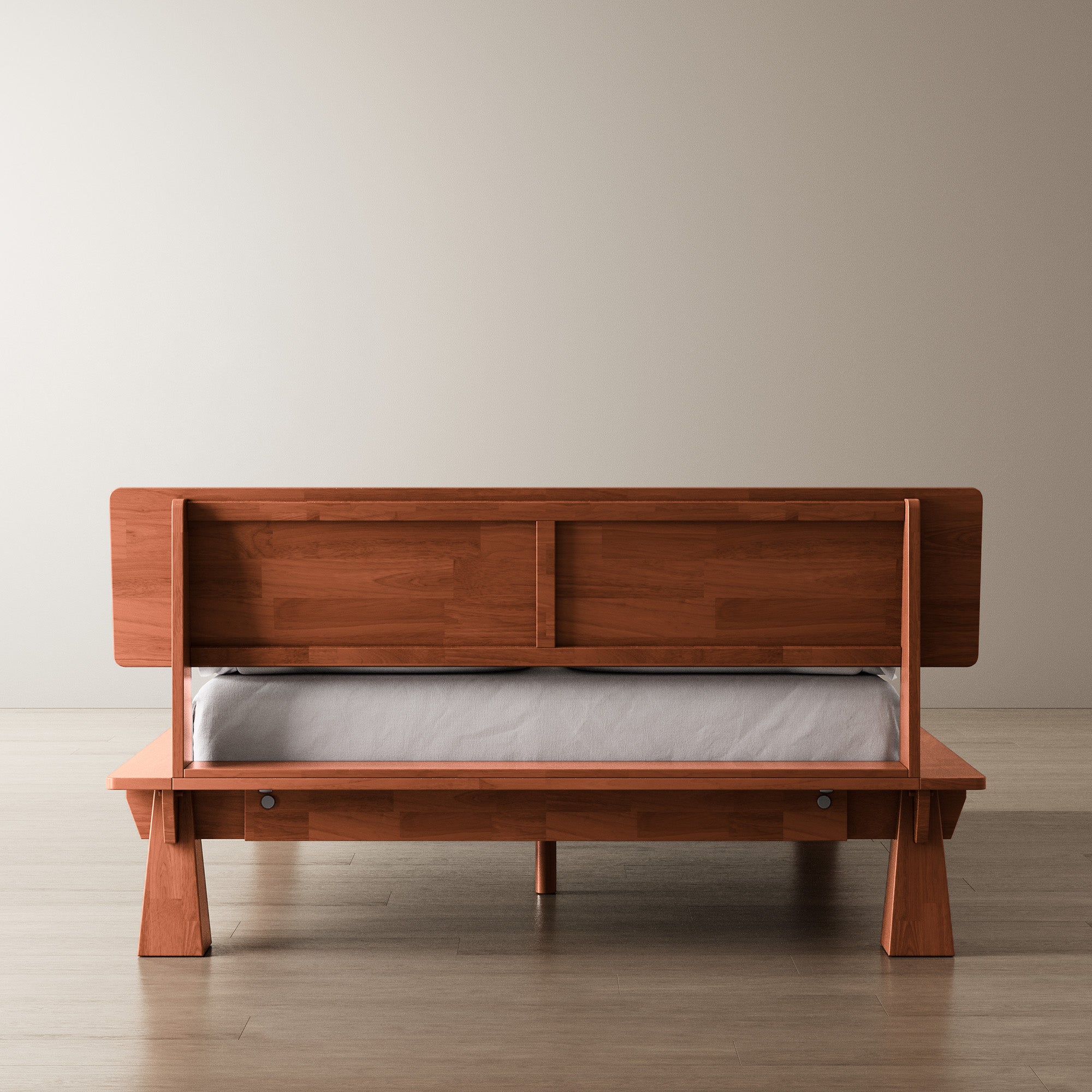 CONNECT PLATFORM BED + WOODEN HEADBOARD