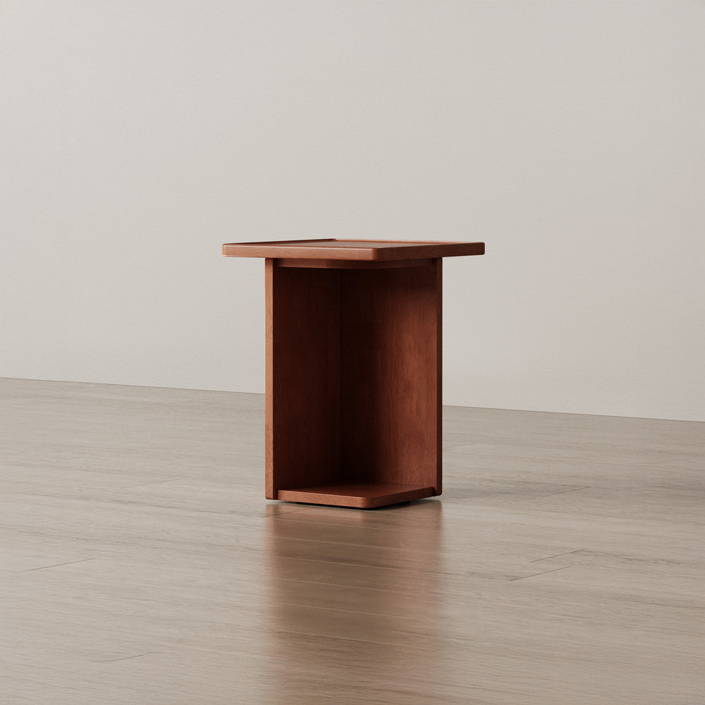 Bookshelf Side Table in Walnut | Solid Wood Bedside Table | Ineshi