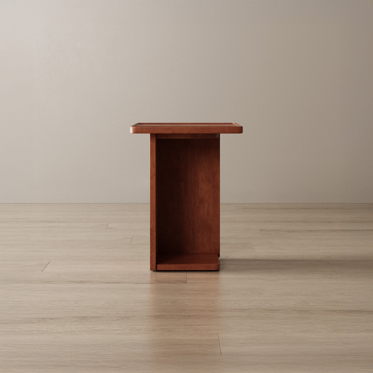 Side Table Bookcase Bookshelf Side Table in Walnut | Solid Wood Bedside Table | Ineshi
