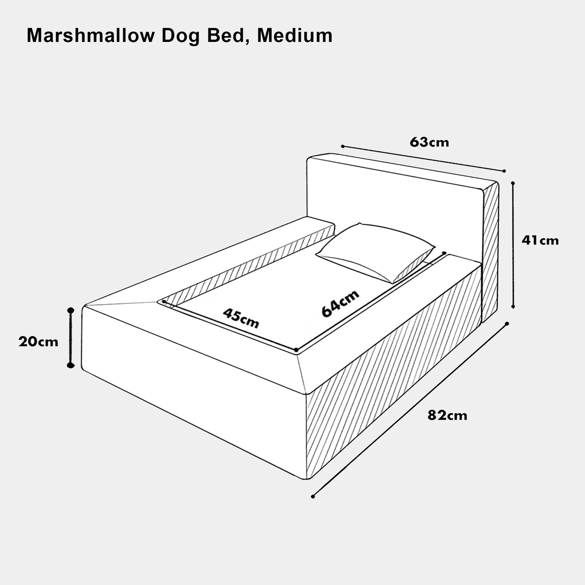 Marshmallow Dog Bed, Medium