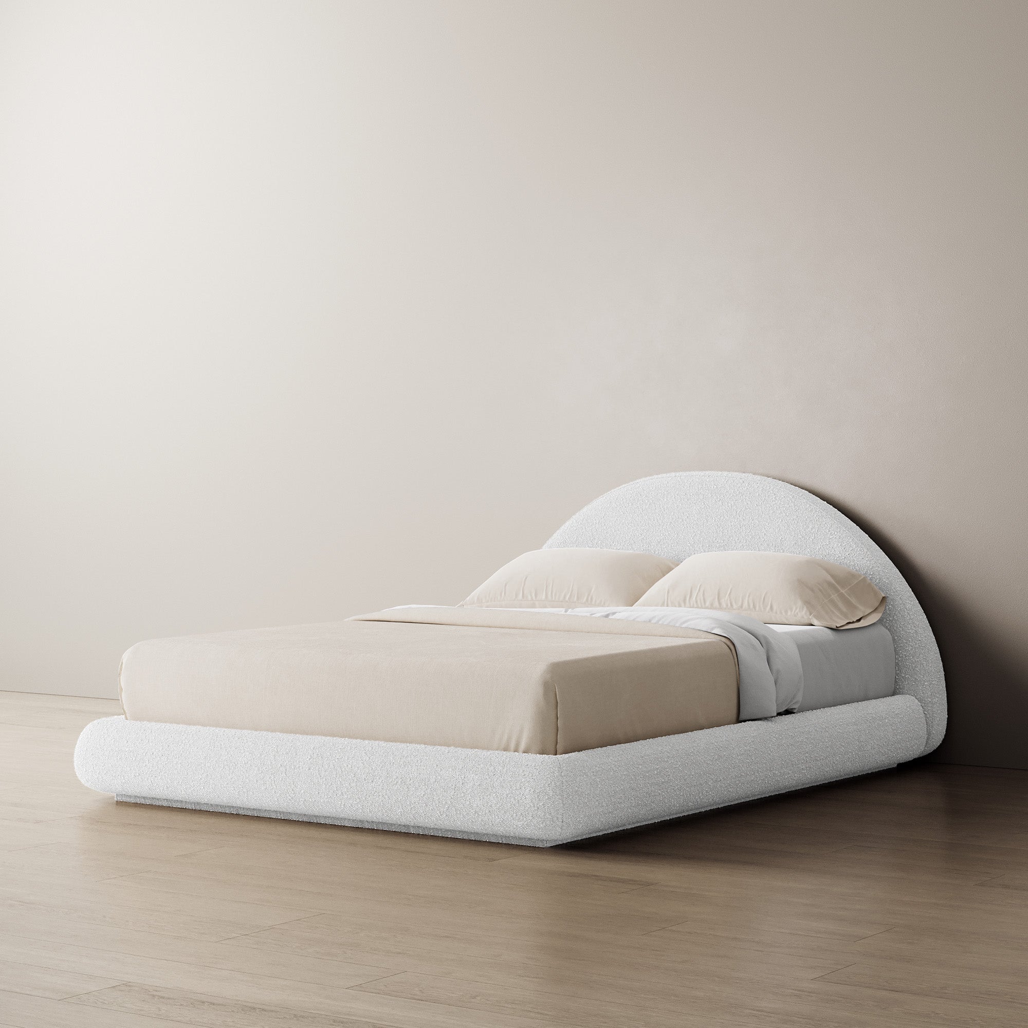 FLOATING MARSHMALLOW BED FRAME CURVED