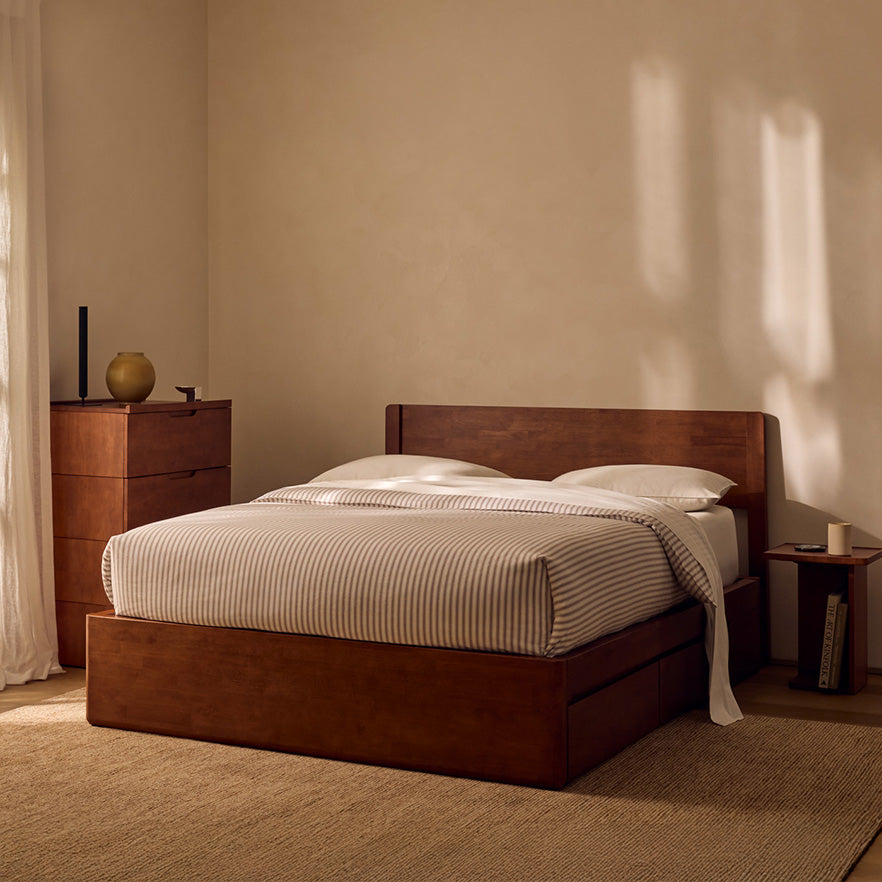 Surround Storage Bed + Wooden Headboard + Bedsides