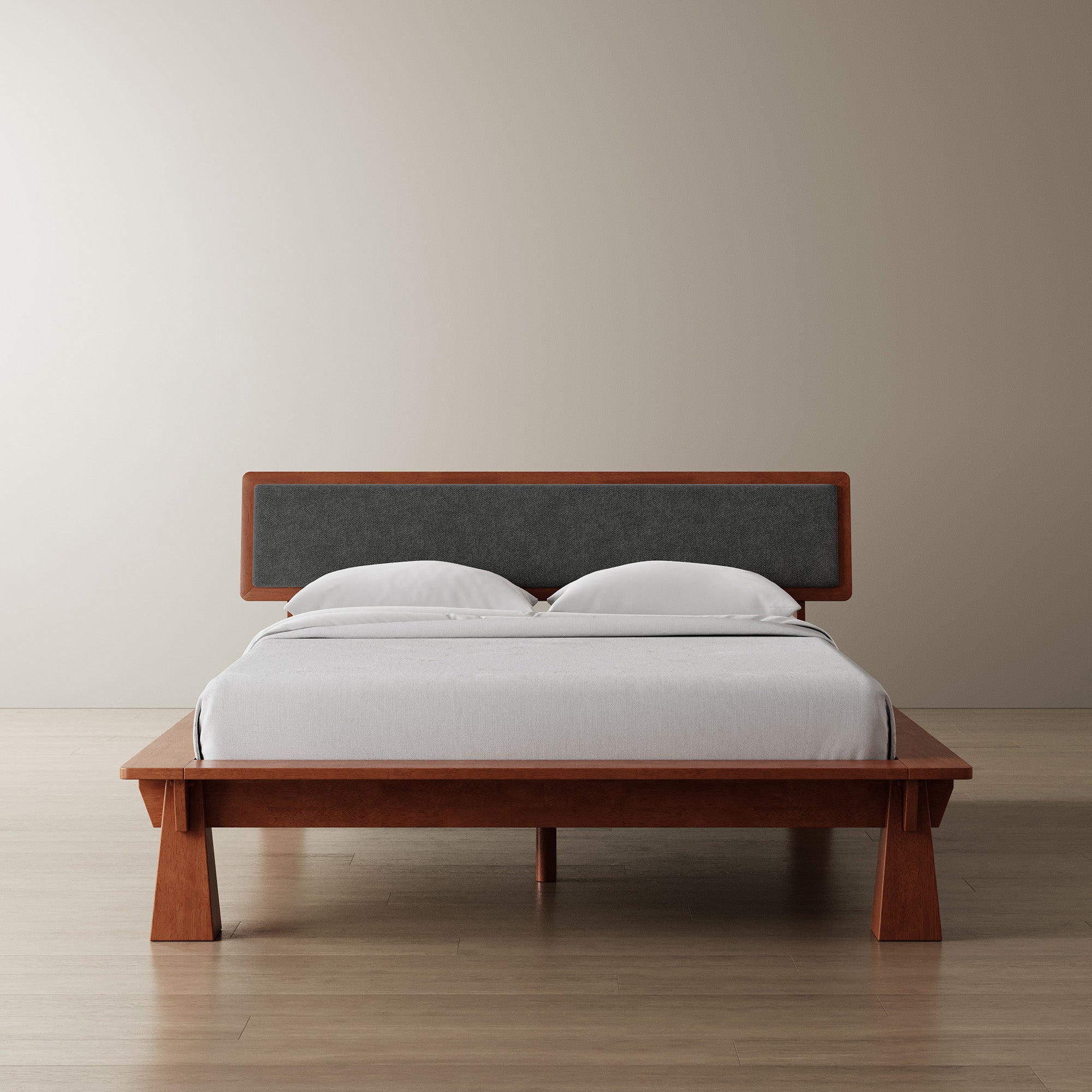 Platform Bed + Cushioned Headboard