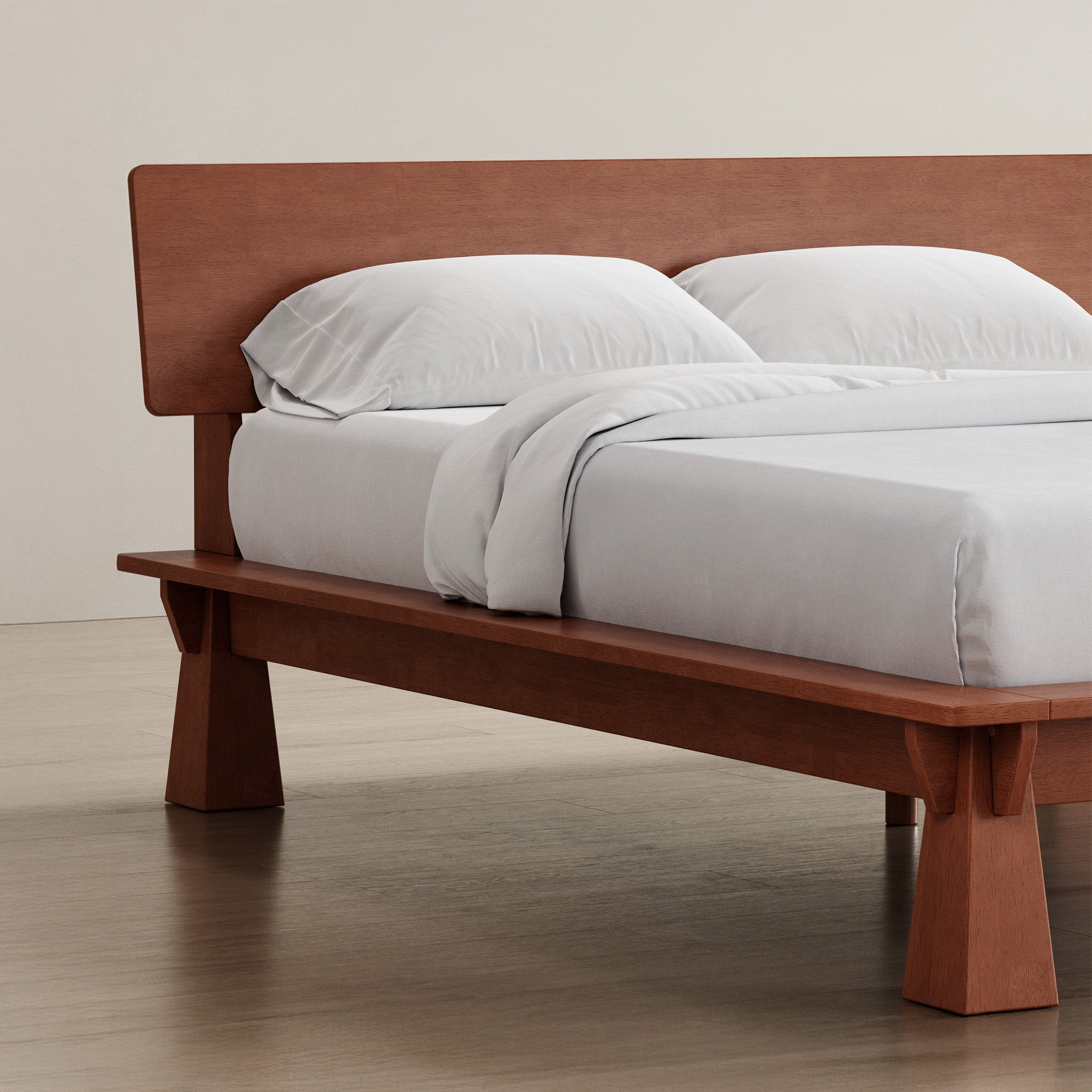 Connect Platform Bed + Wooden Headboard
