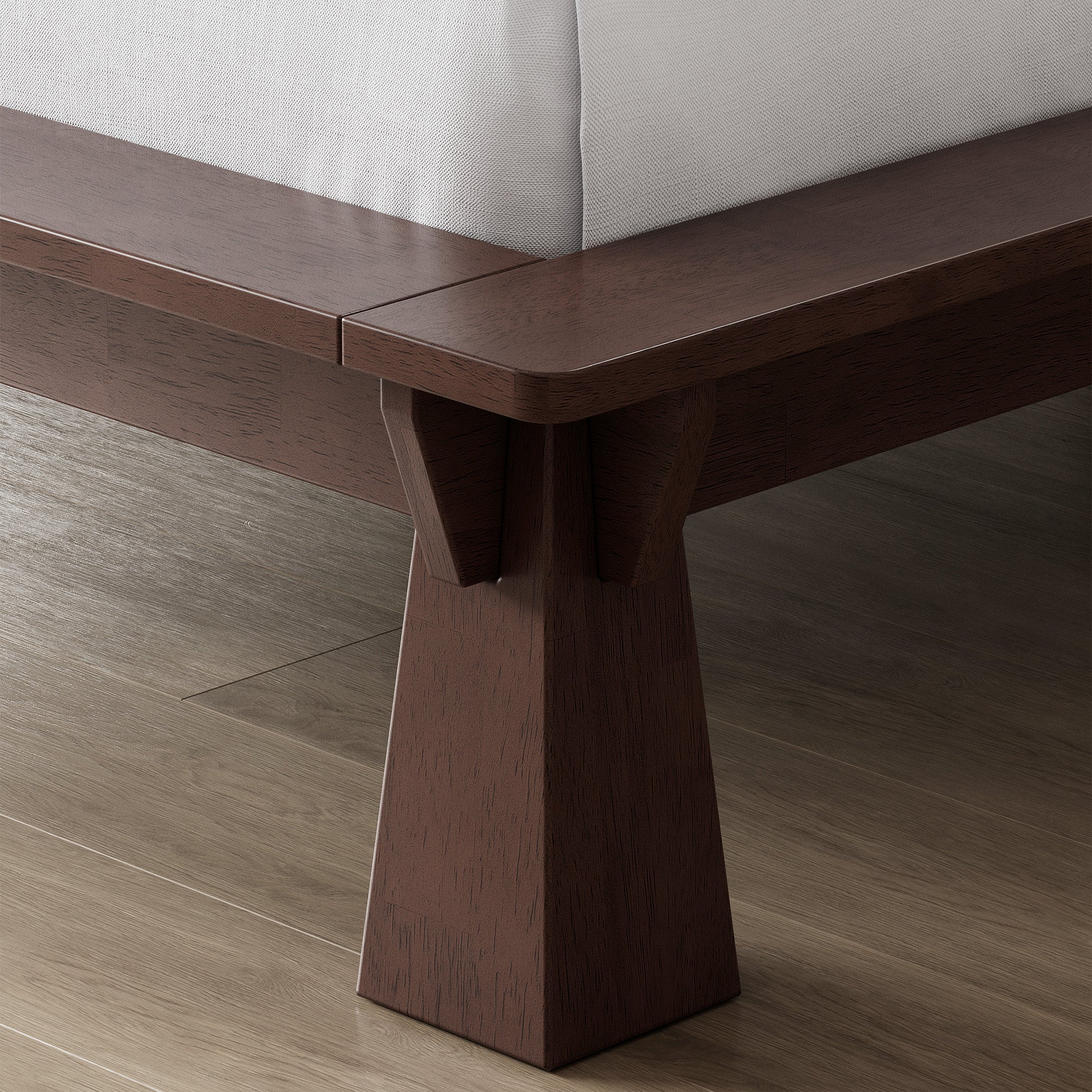 Platform Bed + Wooden Headboard